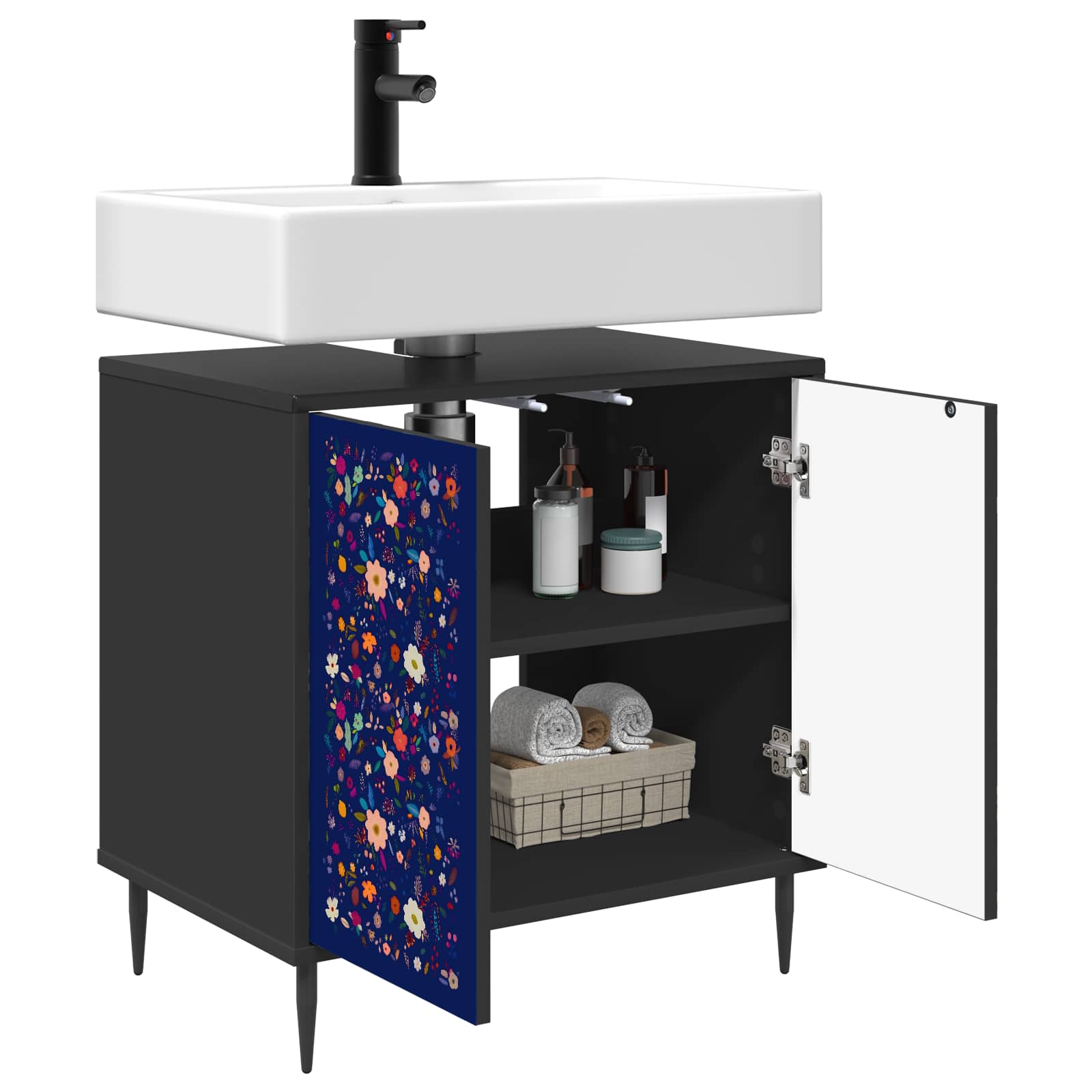 Ντουλάπι Μπάνιου MAINZ Μαύρη Δρυς 60 x 40 x 61 εκ - Pakobazaar
