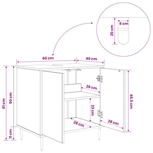 Ντουλάπι Μπάνιου MAINZ Μαύρη Δρυς 60 x 40 x 61 εκ - Pakobazaar