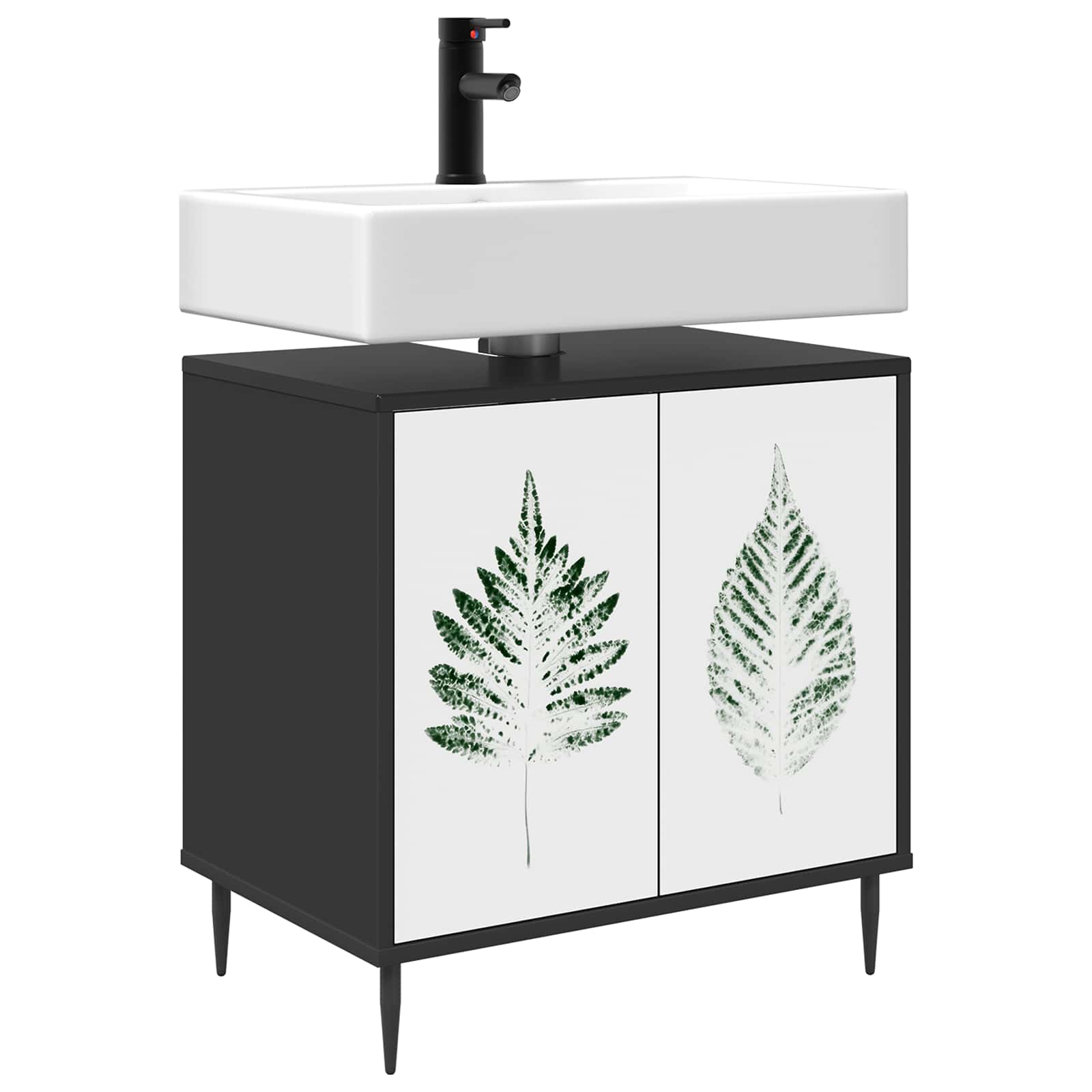 Ντουλάπι Μπάνιου HANAU Μαύρη Δρυς 60 x 40 x 61 εκ - Pakobazaar