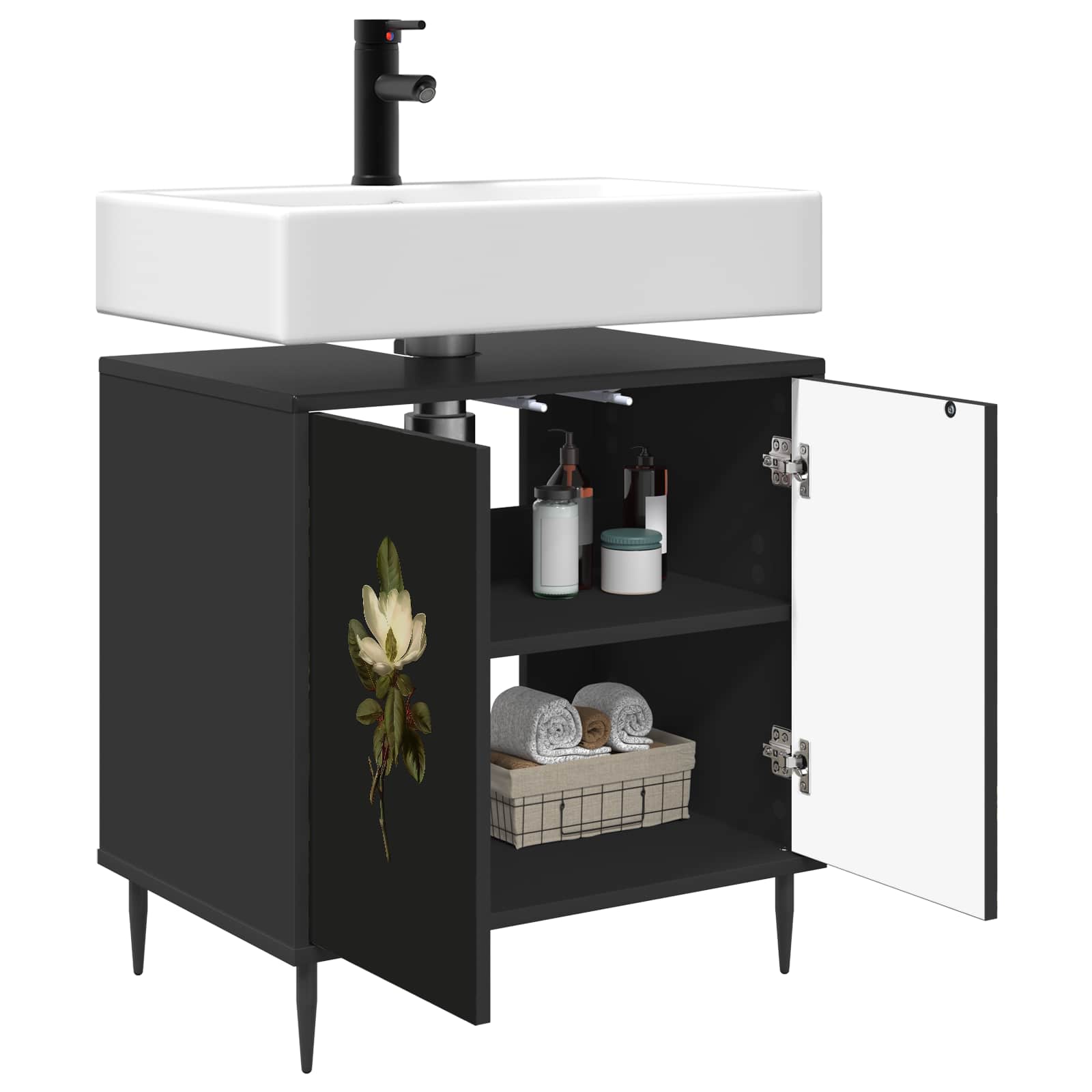 Ντουλάπι Μπάνιου BREMEN Μαύρη Δρυς 60 x 40 x 61 εκ - Pakobazaar