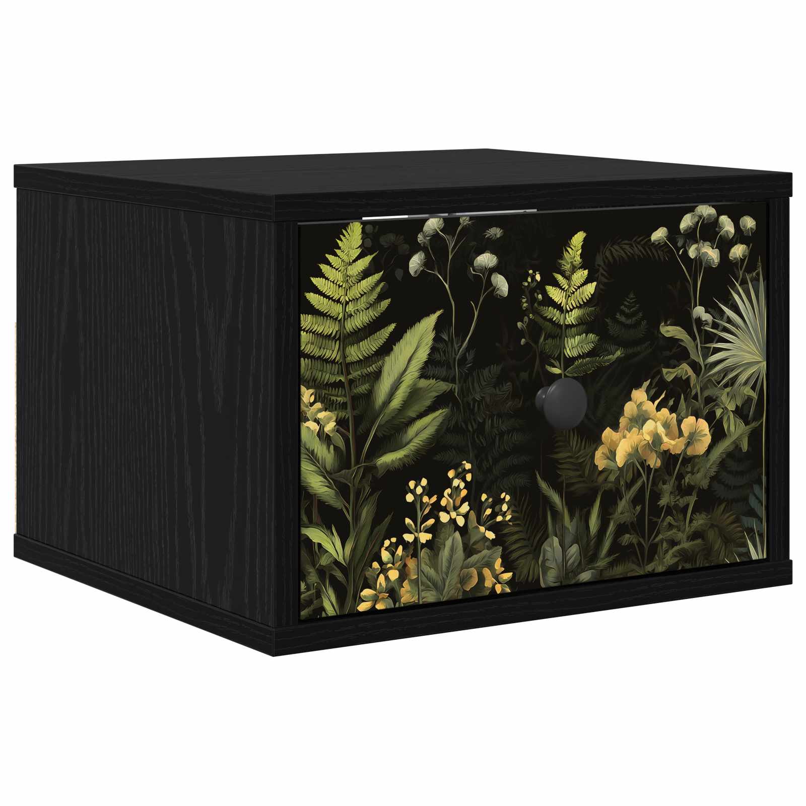 Τοίχου κομοδίνο RHENEN Μαύρη Δρυς 36 x 33 x 25 εκ. - Pakobazaar