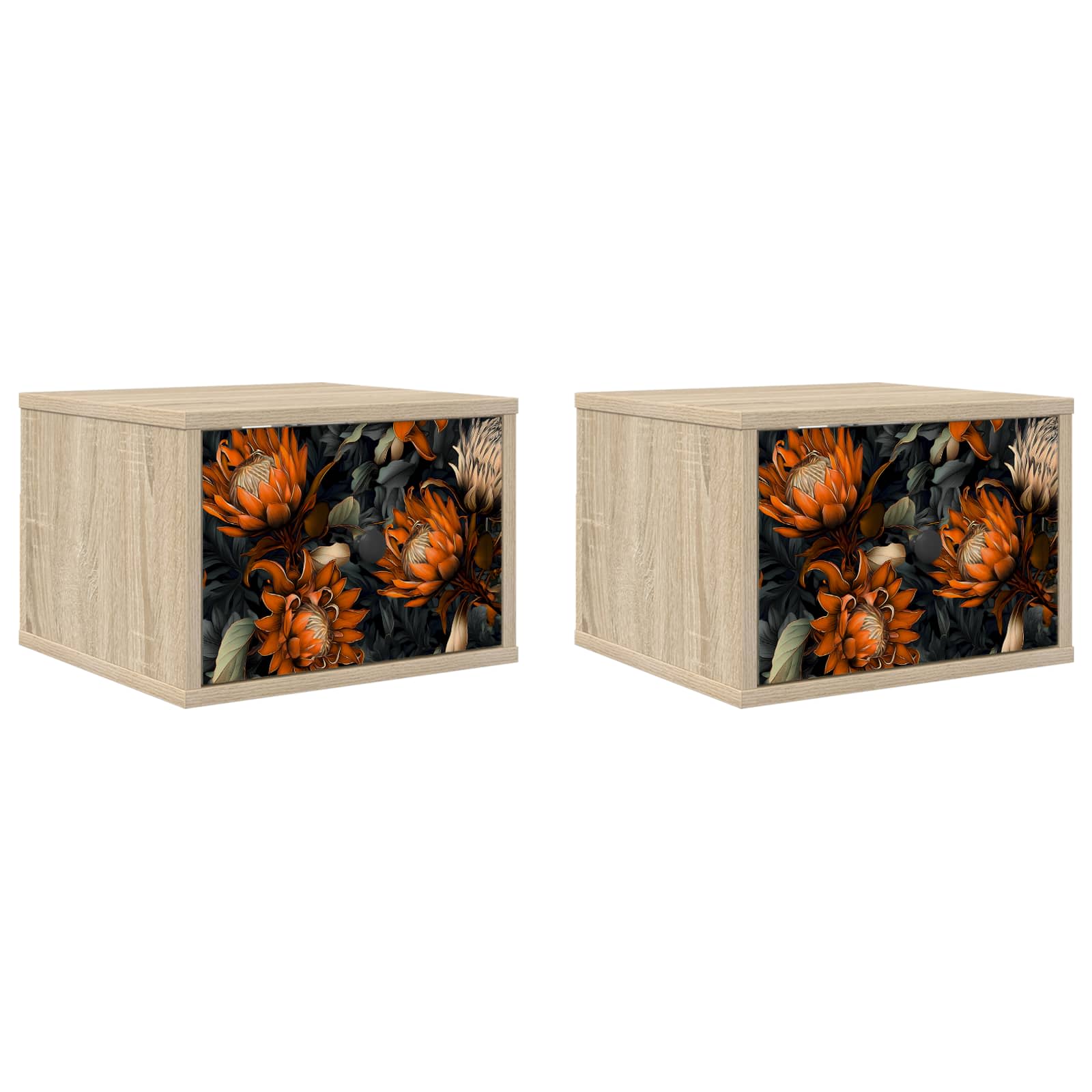 Τοίχου κομοδίνο LOCHEM 2 τμχ. Sonoma Δρυς 36 x 33 x 25 εκ. - Pakobazaar