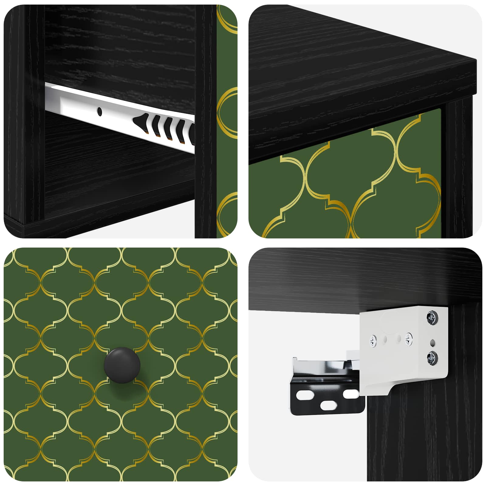 Τοίχου κομοδίνο GELEEN Μαύρη Δρυς 36 x 33 x 25 εκ. - Pakobazaar