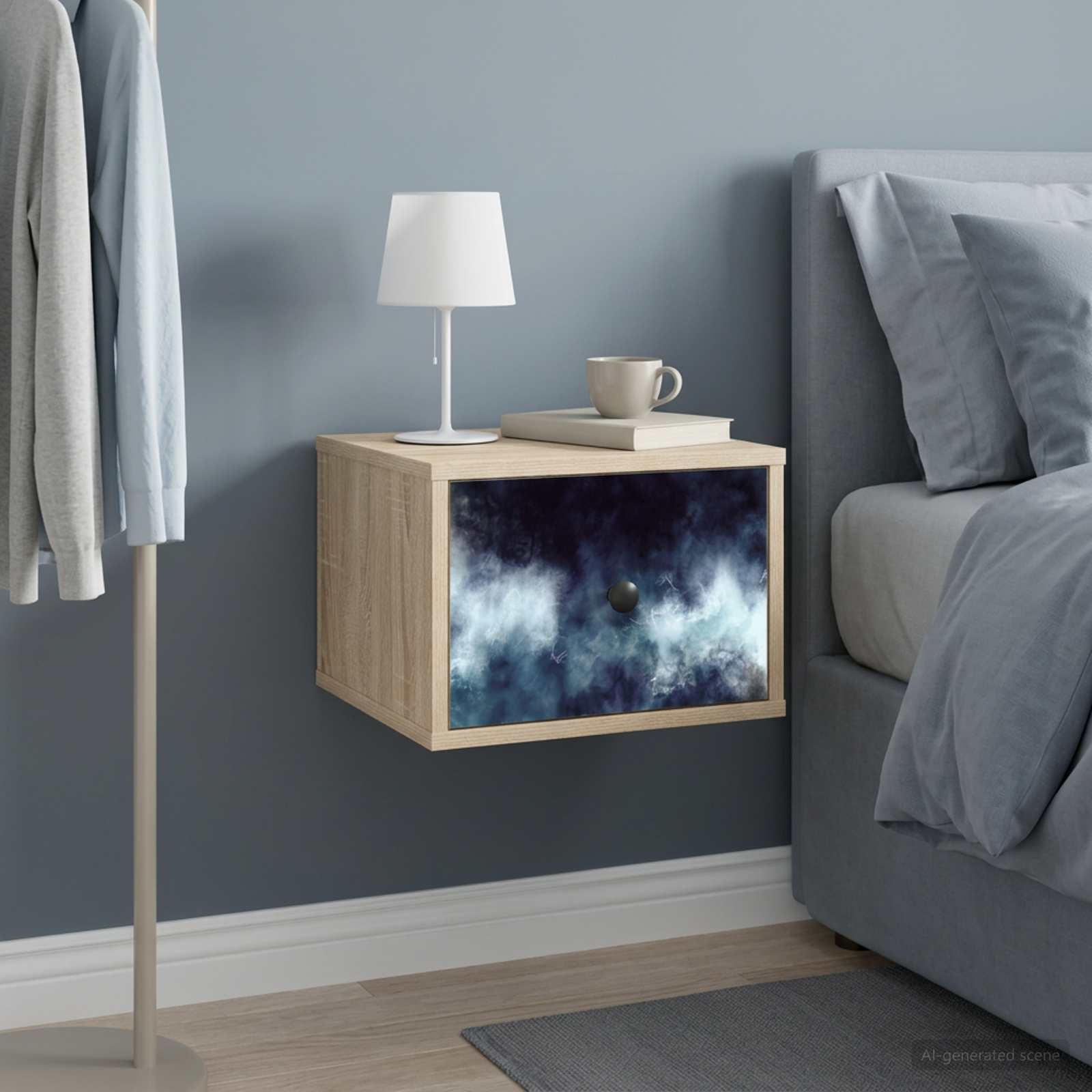 Τοίχου κομοδίνο RAALTE 2 τμχ. Sonoma Δρυς 36 x 33 x 25 εκ. - Pakobazaar