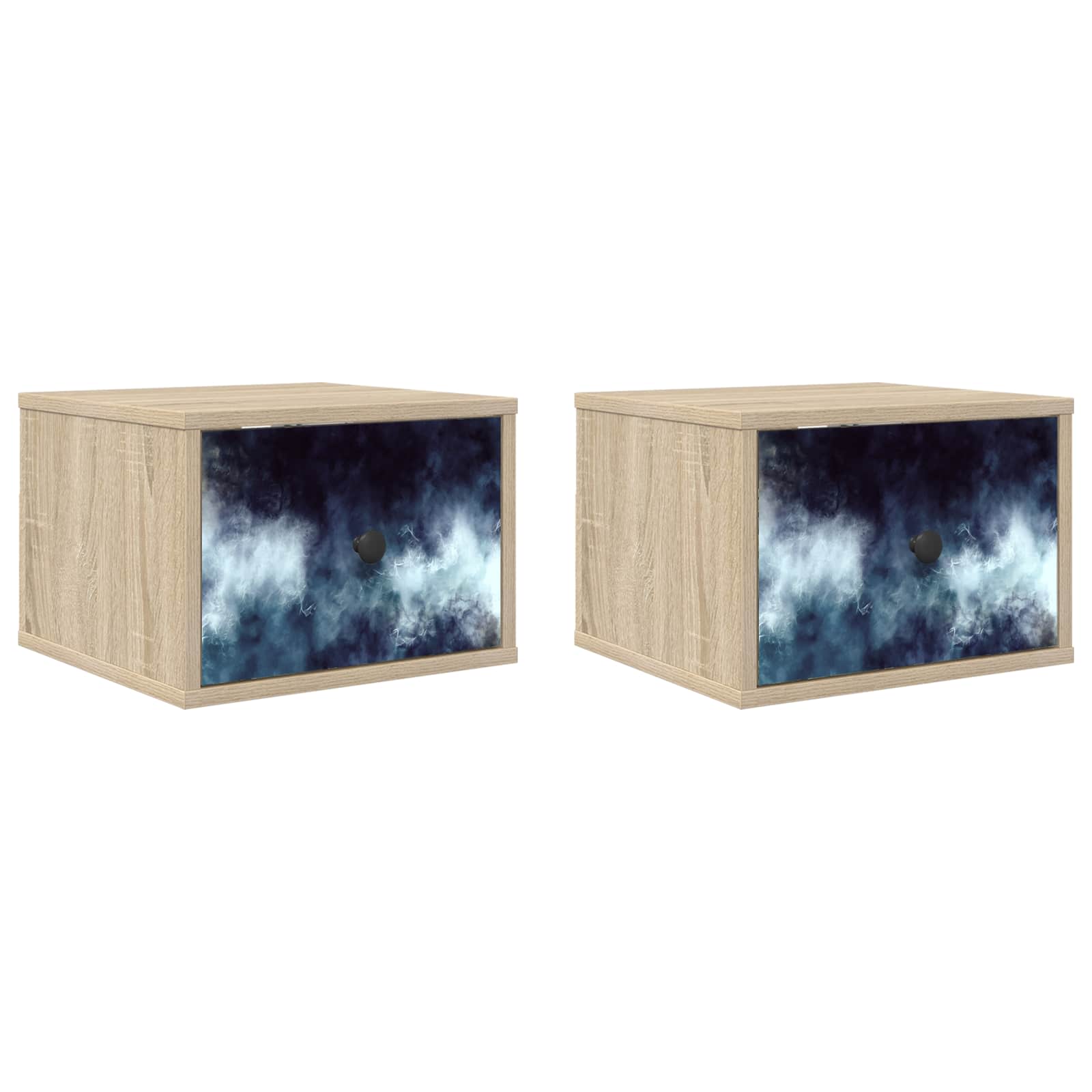 Τοίχου κομοδίνο RAALTE 2 τμχ. Sonoma Δρυς 36 x 33 x 25 εκ. - Pakobazaar