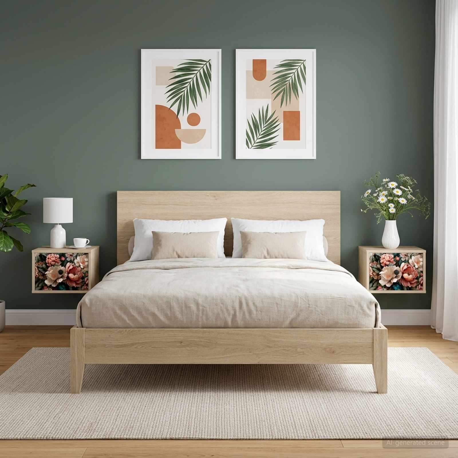 Τοίχου κομοδίνο BORNE 2 τμχ. Sonoma Δρυς 36 x 33 x 25 εκ.
