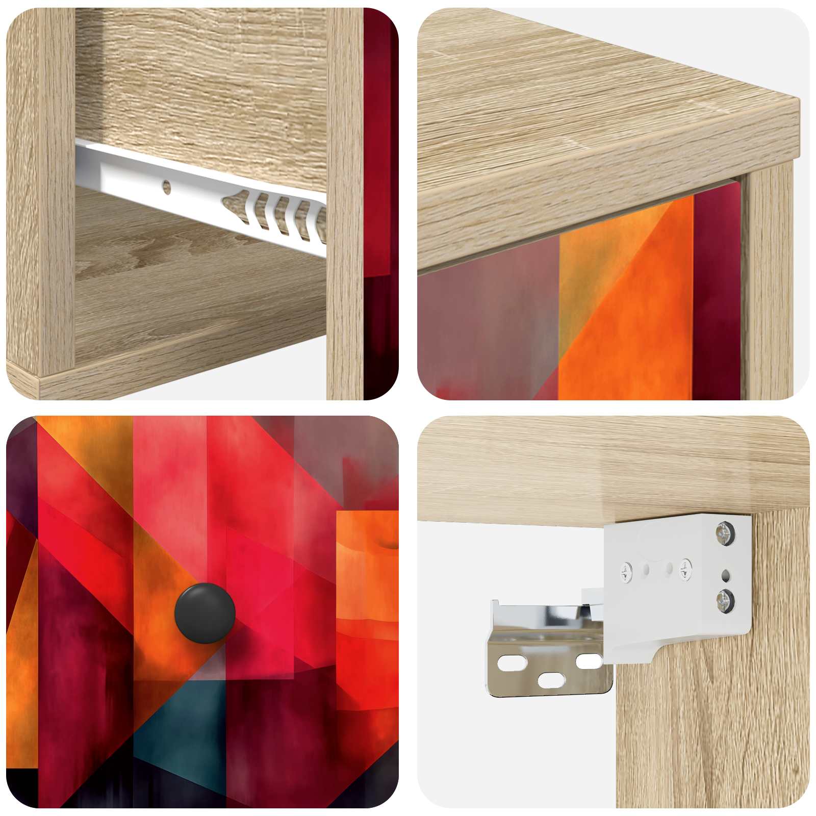 Τοίχου κομοδίνο HEESCH Sonoma Δρυς 36 x 33 x 25 εκ. - Pakobazaar