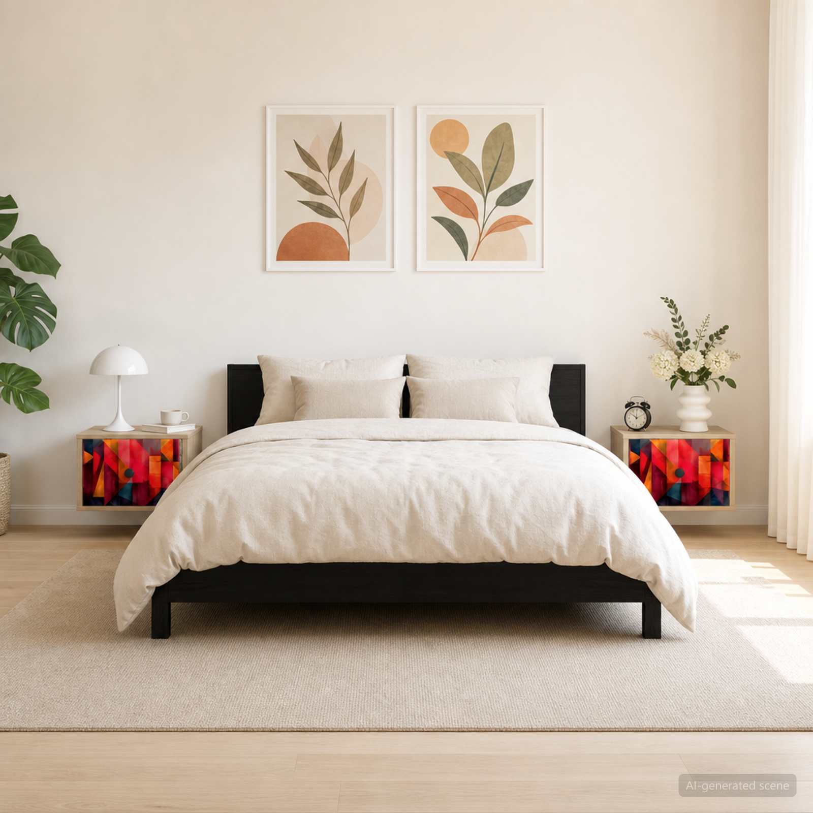 Τοίχου κομοδίνο HEESCH 2 τμχ. Sonoma Δρυς 36 x 33 x 25 εκ. - Pakobazaar