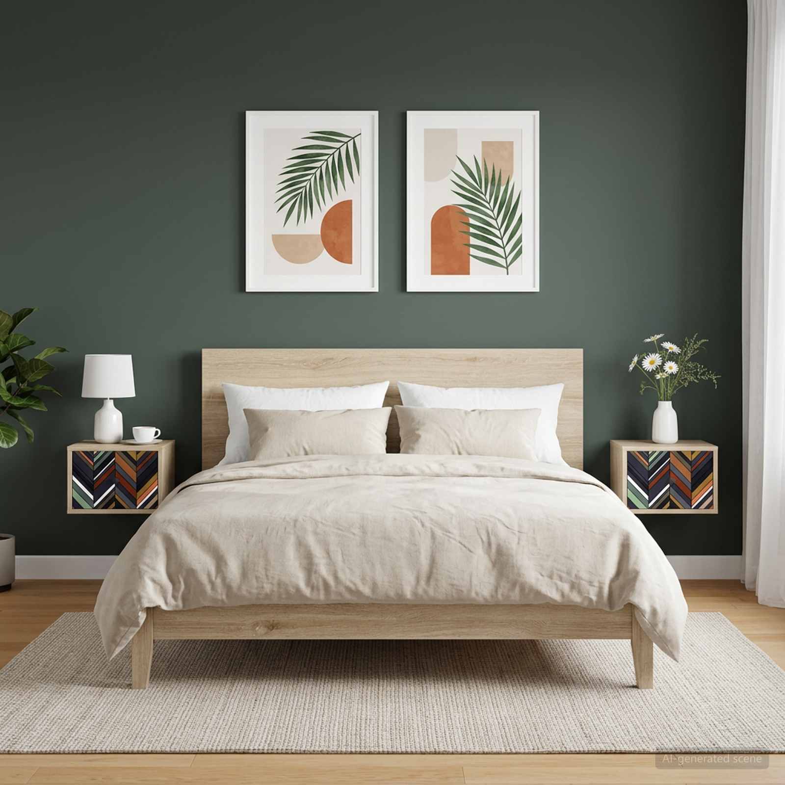 Τοίχου κομοδίνο OMMEN 2 τμχ. Sonoma Δρυς 36 x 33 x 25 εκ. - Pakobazaar