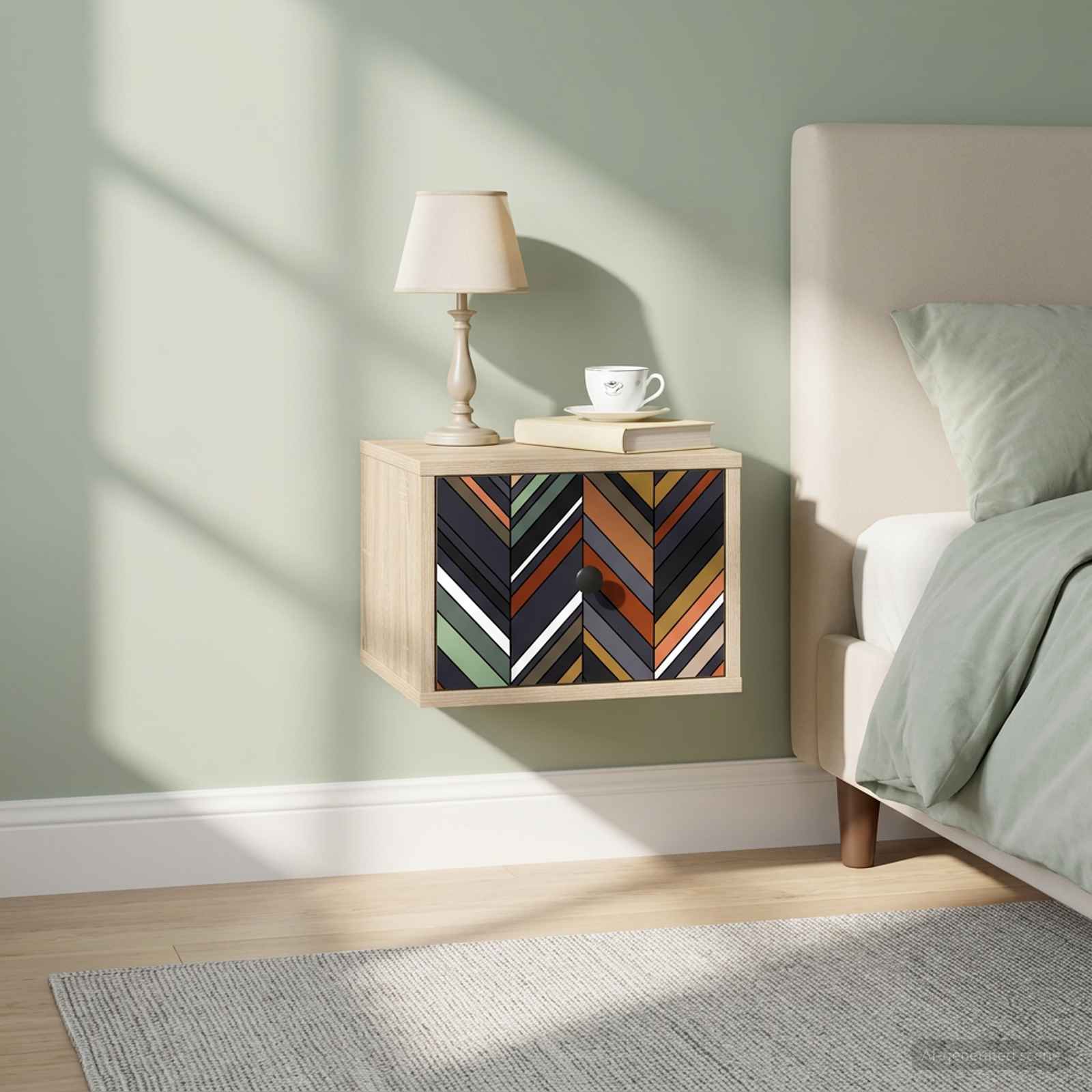 Τοίχου κομοδίνο OMMEN 2 τμχ. Sonoma Δρυς 36 x 33 x 25 εκ. - Pakobazaar