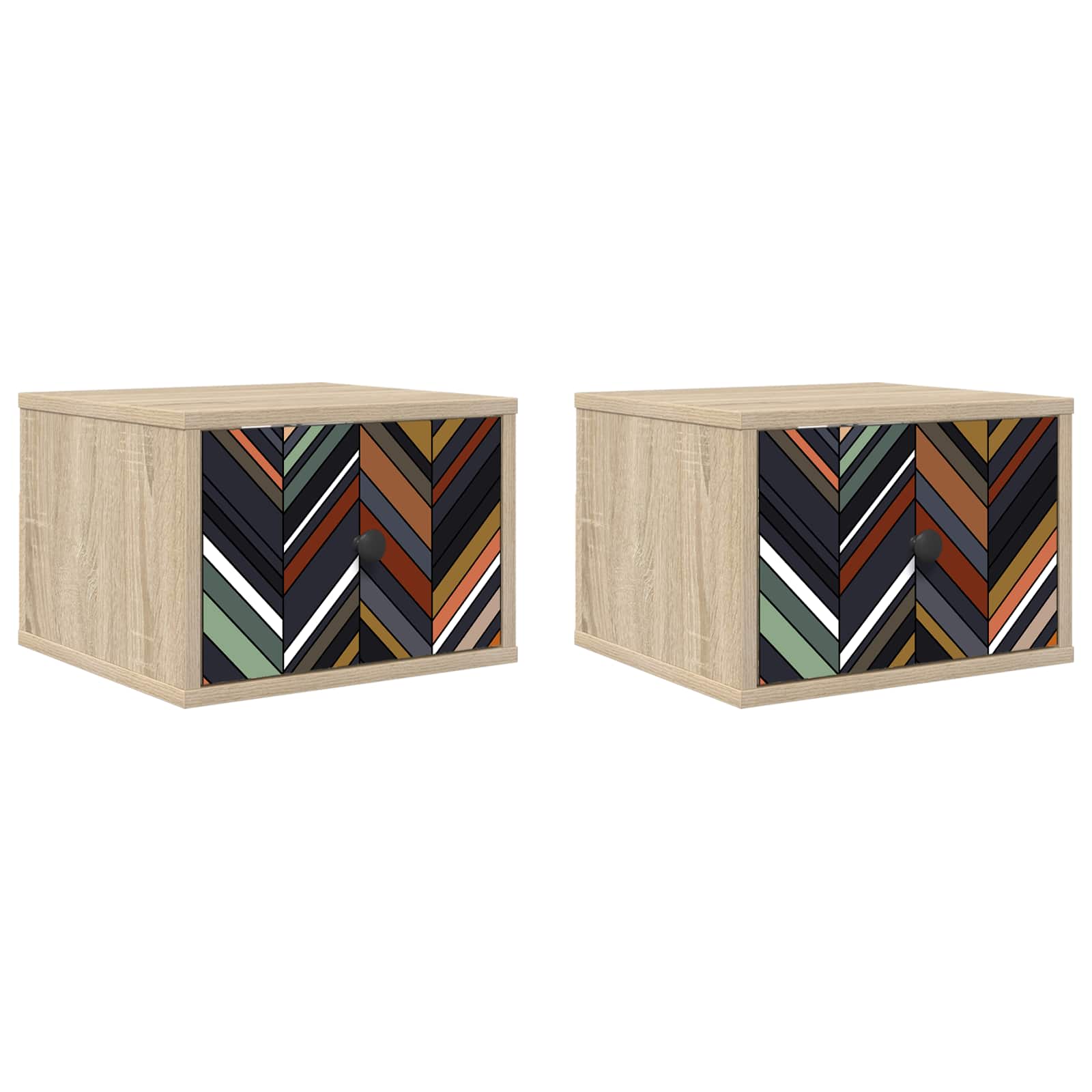 Τοίχου κομοδίνο OMMEN 2 τμχ. Sonoma Δρυς 36 x 33 x 25 εκ. - Pakobazaar