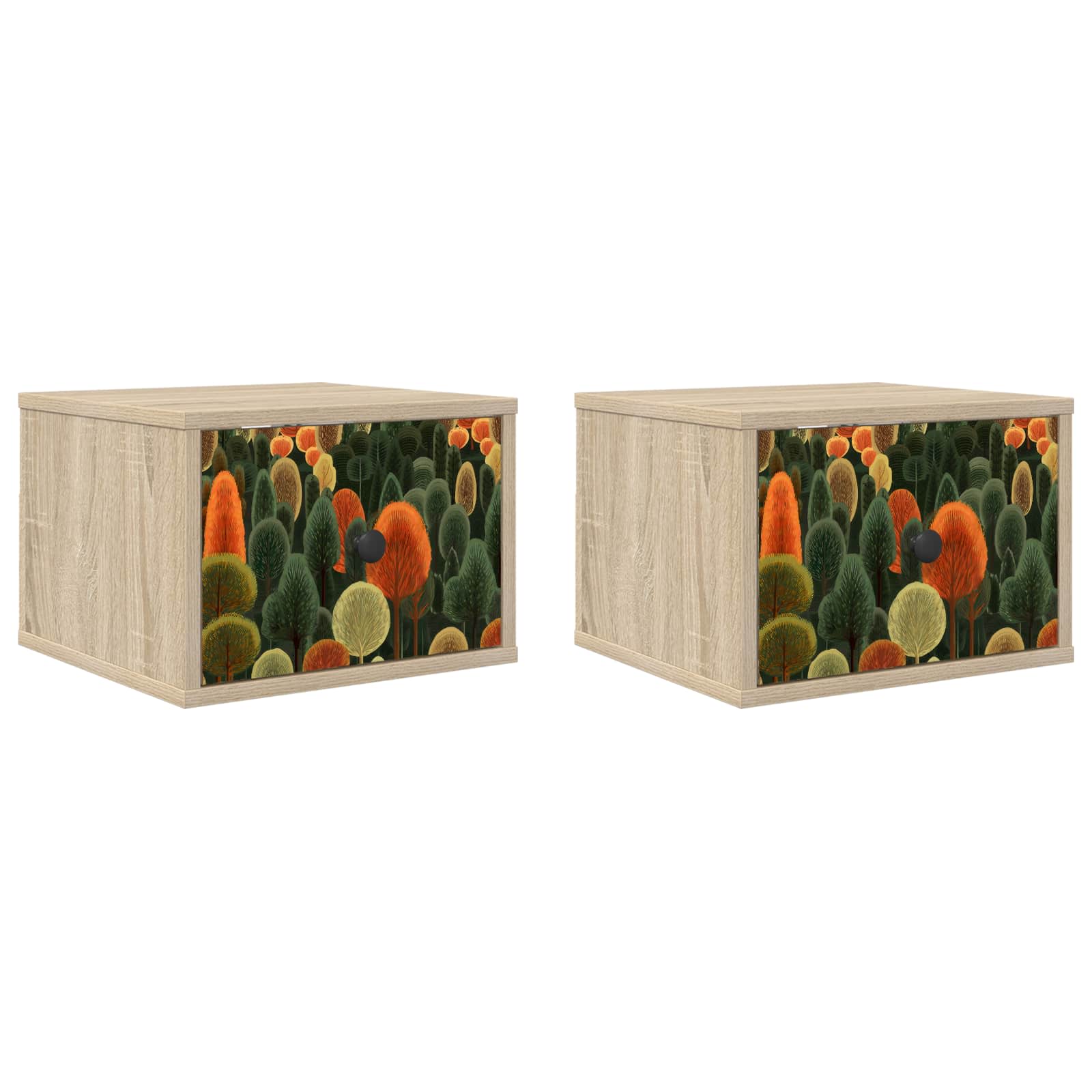 Τοίχου κομοδίνο ZAANDAM 2 τμχ. Sonoma Δρυς 36 x 33 x 25 εκ. - Pakobazaar
