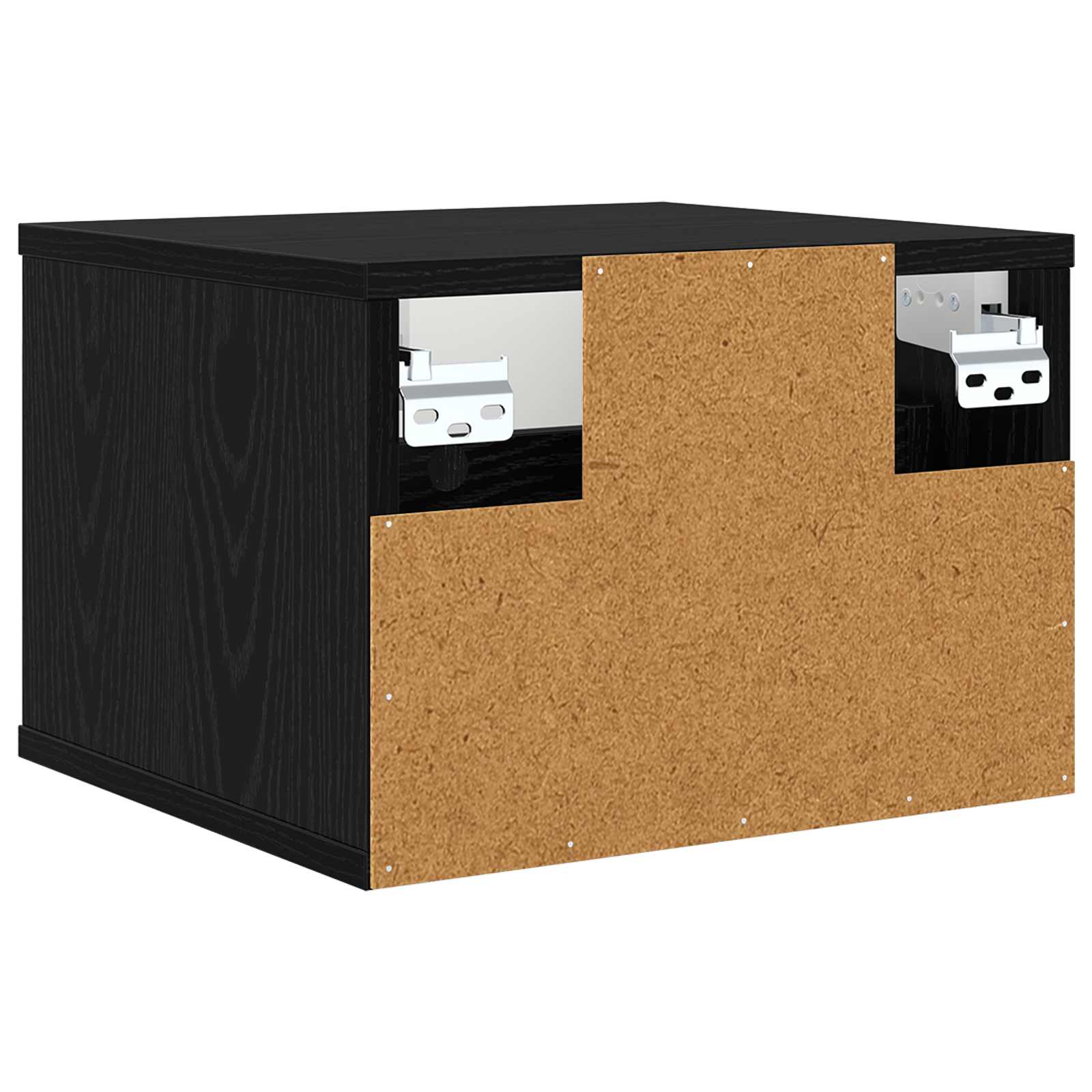 Τοίχου κομοδίνο ZAANDAM 2 τμχ. Μαύρη Δρυς 36 x 33 x 25 εκ. - Pakobazaar