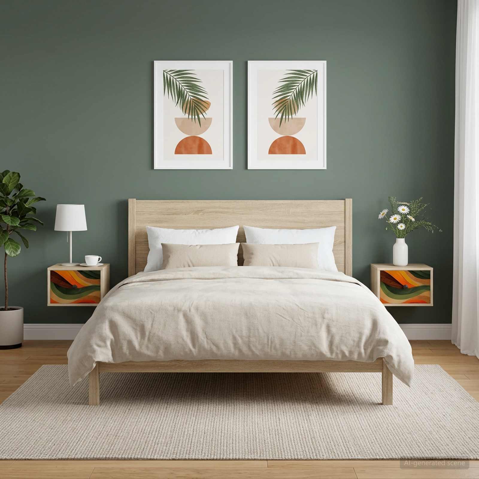 Τοίχου κομοδίνο BONN 2 τμχ. Sonoma Δρυς 36 x 33 x 25 εκ. - Pakobazaar