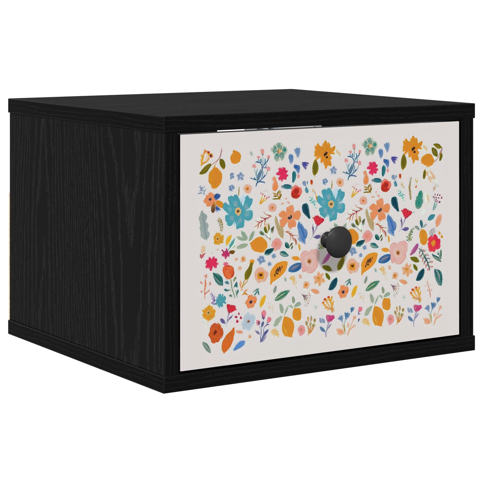 Τοίχου κομοδίνο MAINZ Μαύρη Δρυς 36 x 33 x 25 εκ. - Pakobazaar