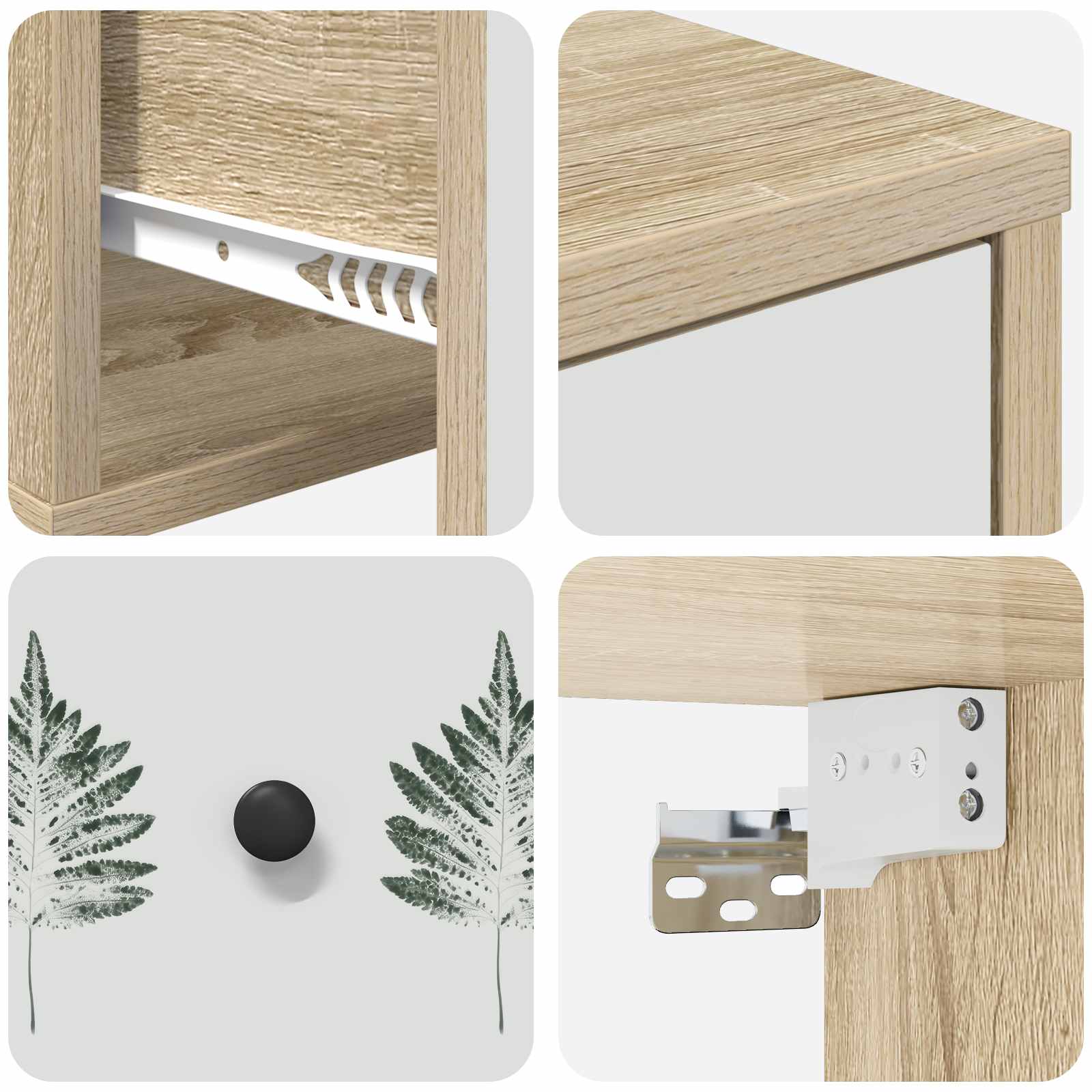 Τοίχου κομοδίνο HANAU 2 τμχ. Sonoma Δρυς 36 x 33 x 25 εκ. - Pakobazaar