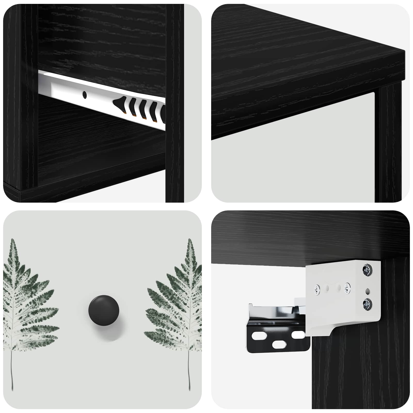 Τοίχου κομοδίνο HANAU Μαύρη Δρυς 36 x 33 x 25 εκ. - Pakobazaar