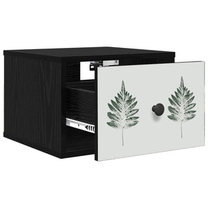 Τοίχου κομοδίνο HANAU 2 τμχ. Μαύρη Δρυς 36 x 33 x 25 εκ. - Pakobazaar