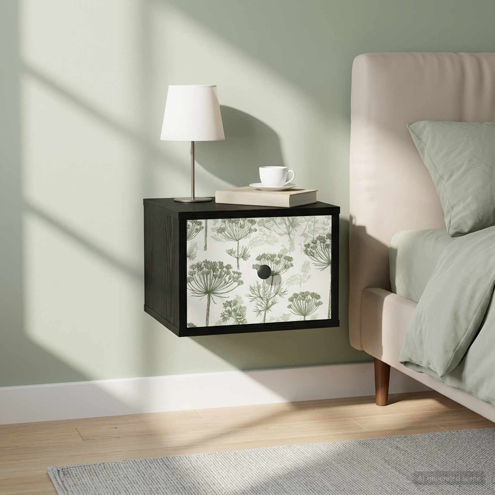 Τοίχου κομοδίνο GOTHA Μαύρη Δρυς 36 x 33 x 25 εκ. - Pakobazaar
