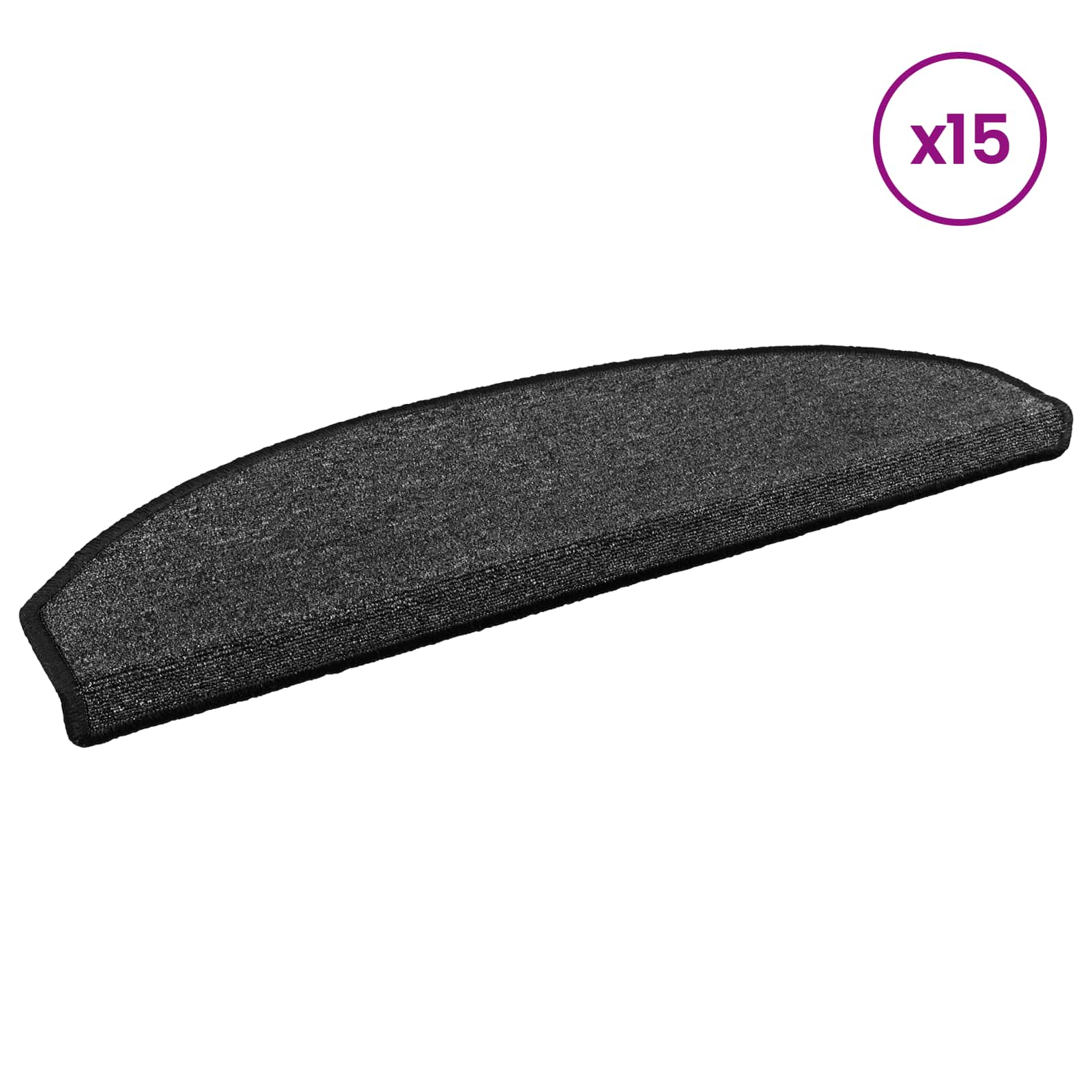 Αυτοκόλλητα Ματ Σκαλοπατιών 15 pcs Ανθρακί 80 x 24,5 x 3,5 εκ. - Pakobazaar