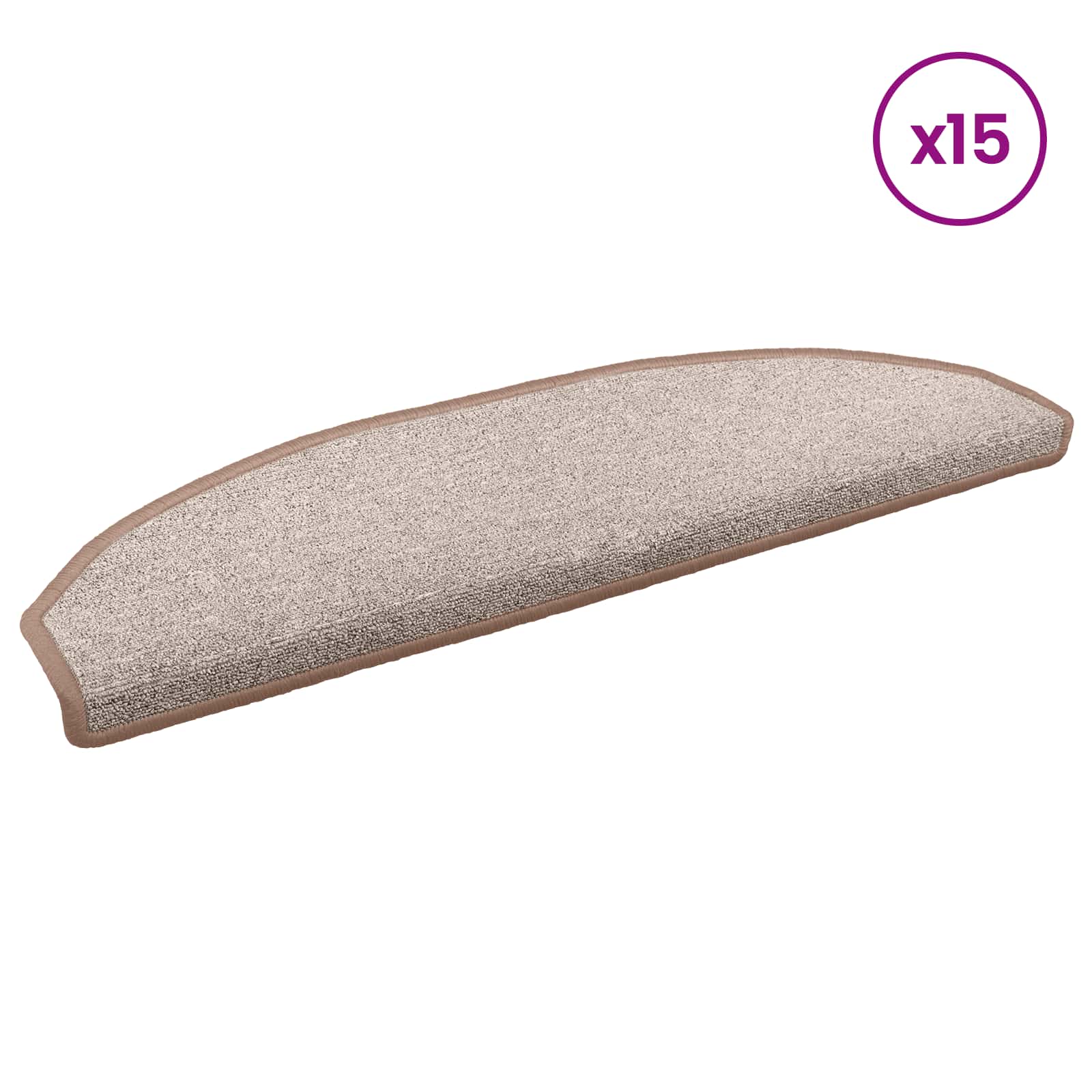 Αυτοκόλλητα Ματ Σκαλοπατιών Ημικυκλικό 15 pcs Ανοιχτό καφέ - Pakobazaar