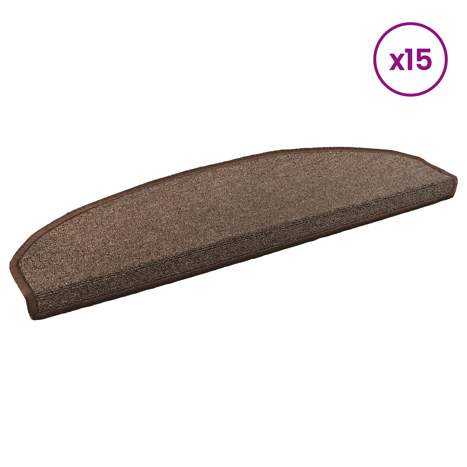 Αυτοκόλλητα Ματ Σκαλοπατιών 15 pcs Καφετί 80 x 24,5 x 3,5 εκ. - Pakobazaar