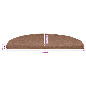 Αυτοκόλλητα Ματ Σκαλοπατιών 15 pcs Καφέ 80 x 24,5 x 3,5 εκ. - Pakobazaar