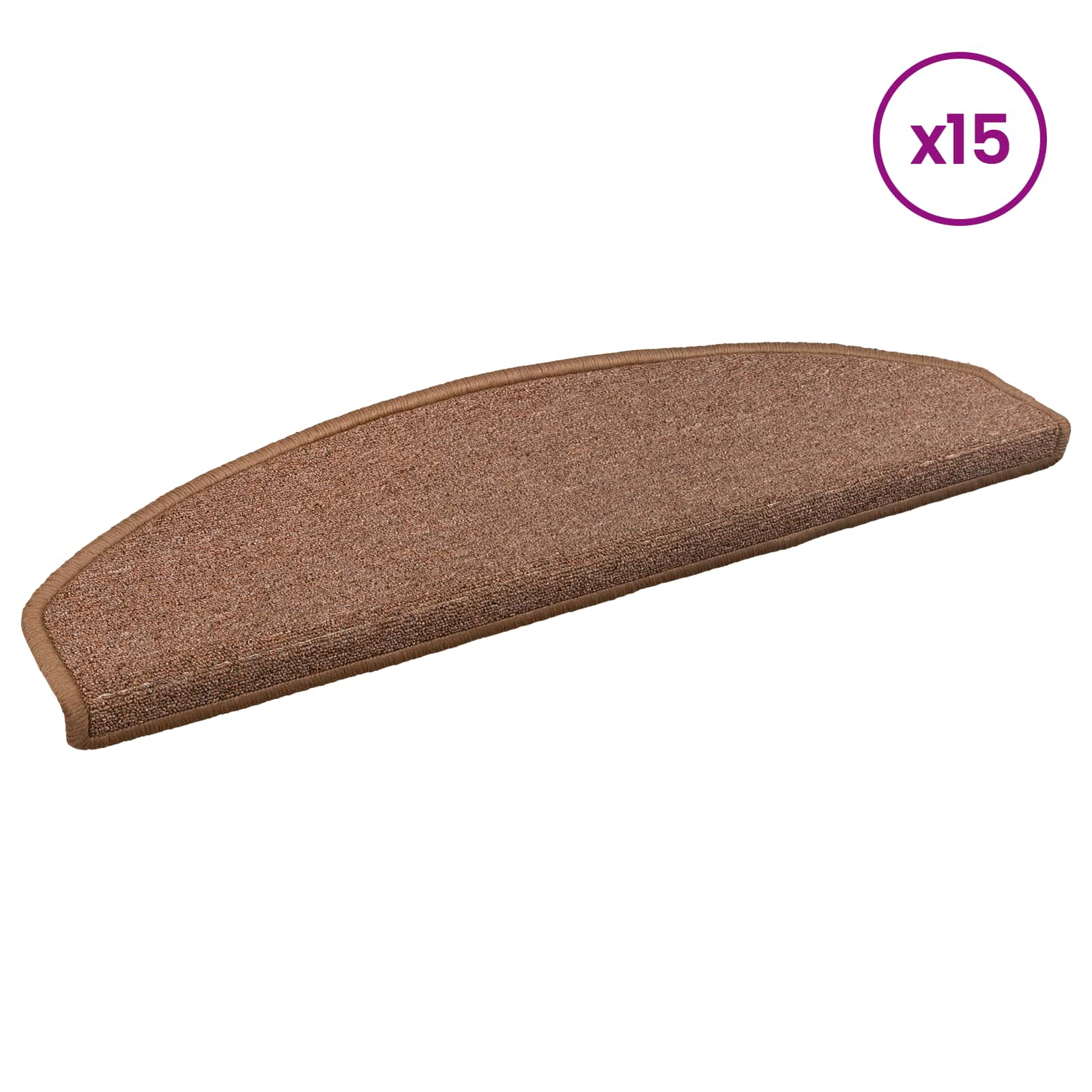Αυτοκόλλητα Ματ Σκαλοπατιών 15 pcs Καφέ 80 x 24,5 x 3,5 εκ. - Pakobazaar