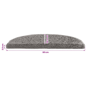 Αυτοκόλλητα Ματ Σκαλοπατιών 15 pcs Γκρι 80 x 24,5 x 3,5 εκ. - Pakobazaar
