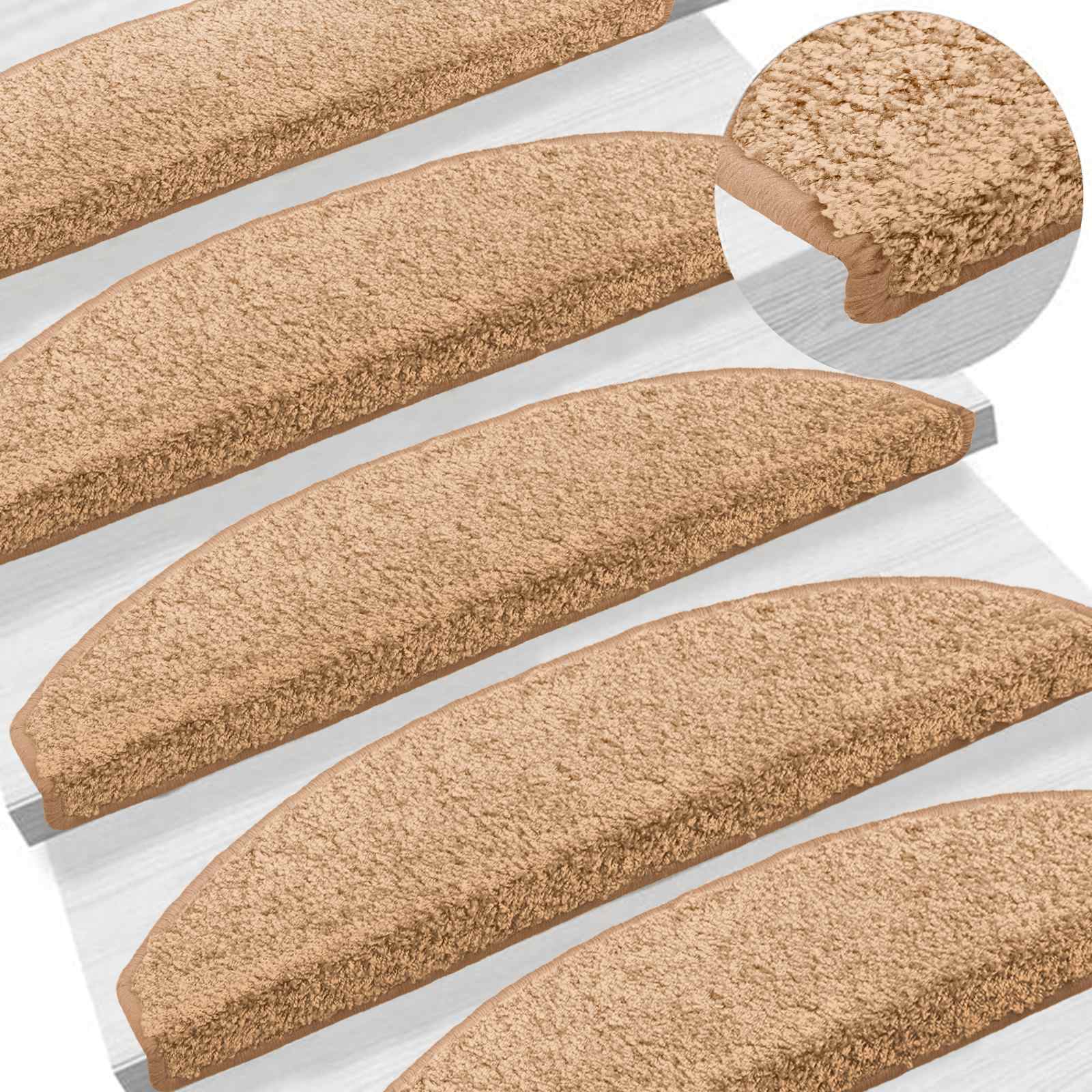 Αυτοκόλλητα Ματ Σκαλοπατιών 15 pcs Μπεζ 80 x 24,5 x 3,5 εκ. - Pakobazaar