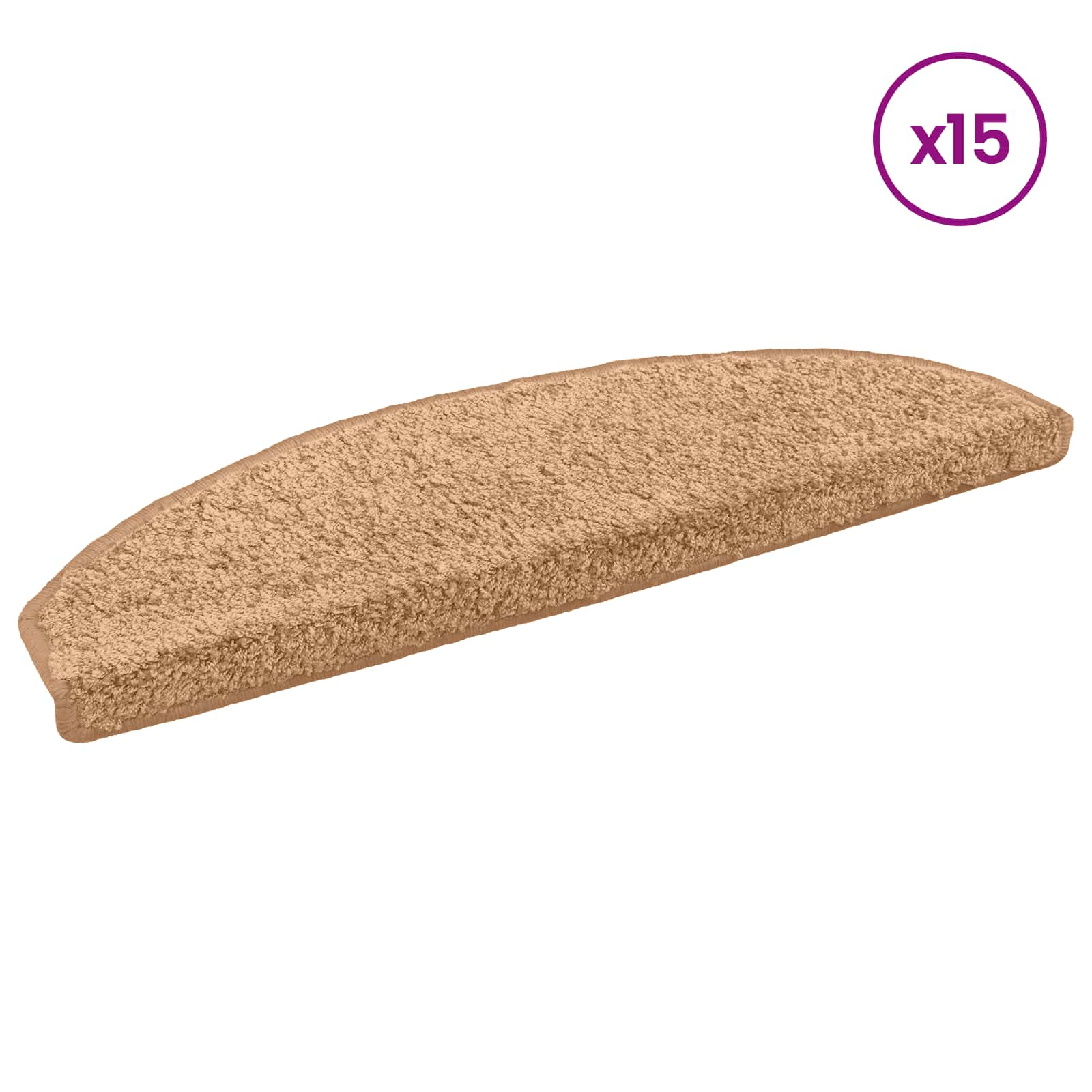 Αυτοκόλλητα Ματ Σκαλοπατιών 15 pcs Μπεζ 80 x 24,5 x 3,5 εκ. - Pakobazaar