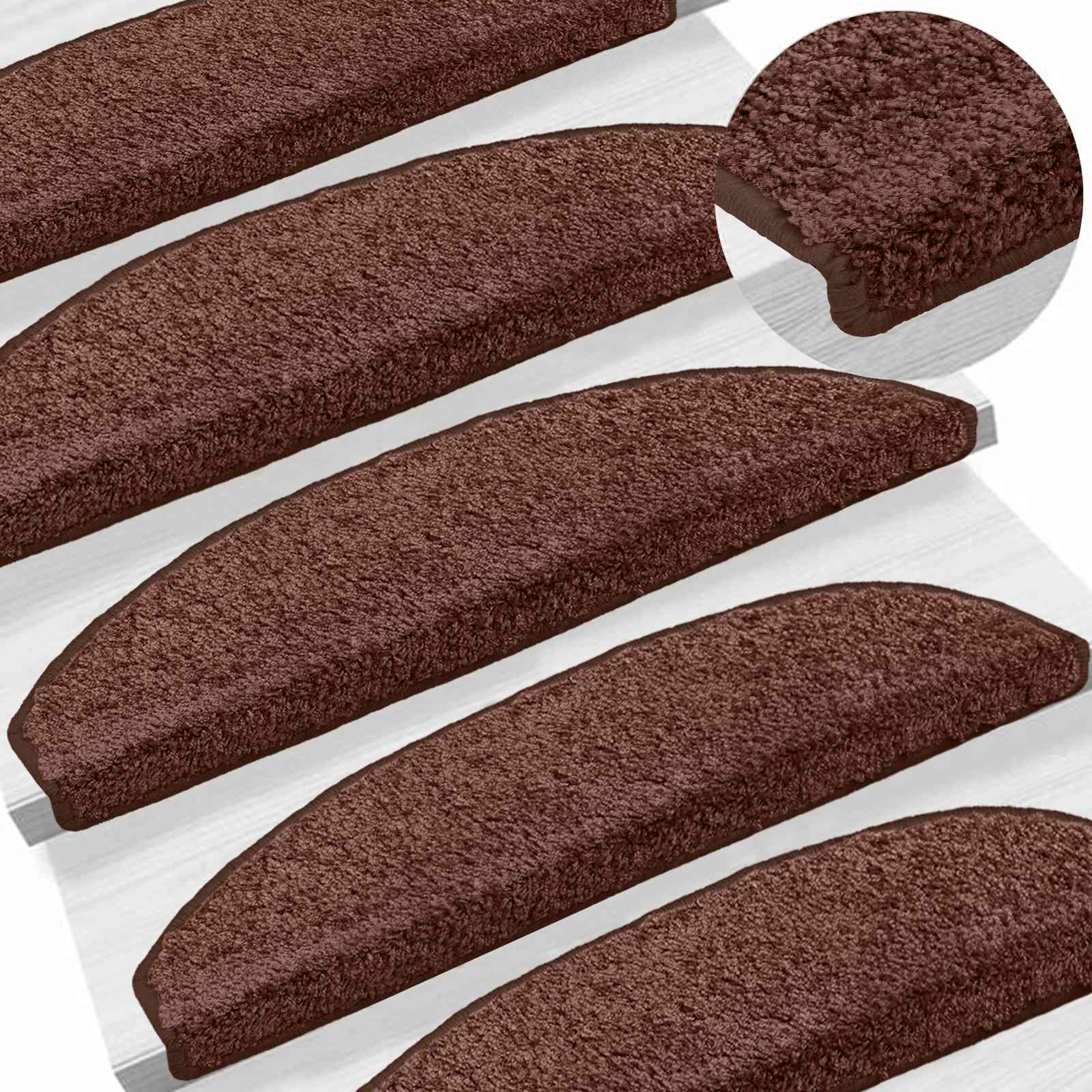 Αυτοκόλλητα Ματ Σκαλοπατιών 15 pcs Καφέ 80 x 24,5 x 3,5 εκ. - Pakobazaar
