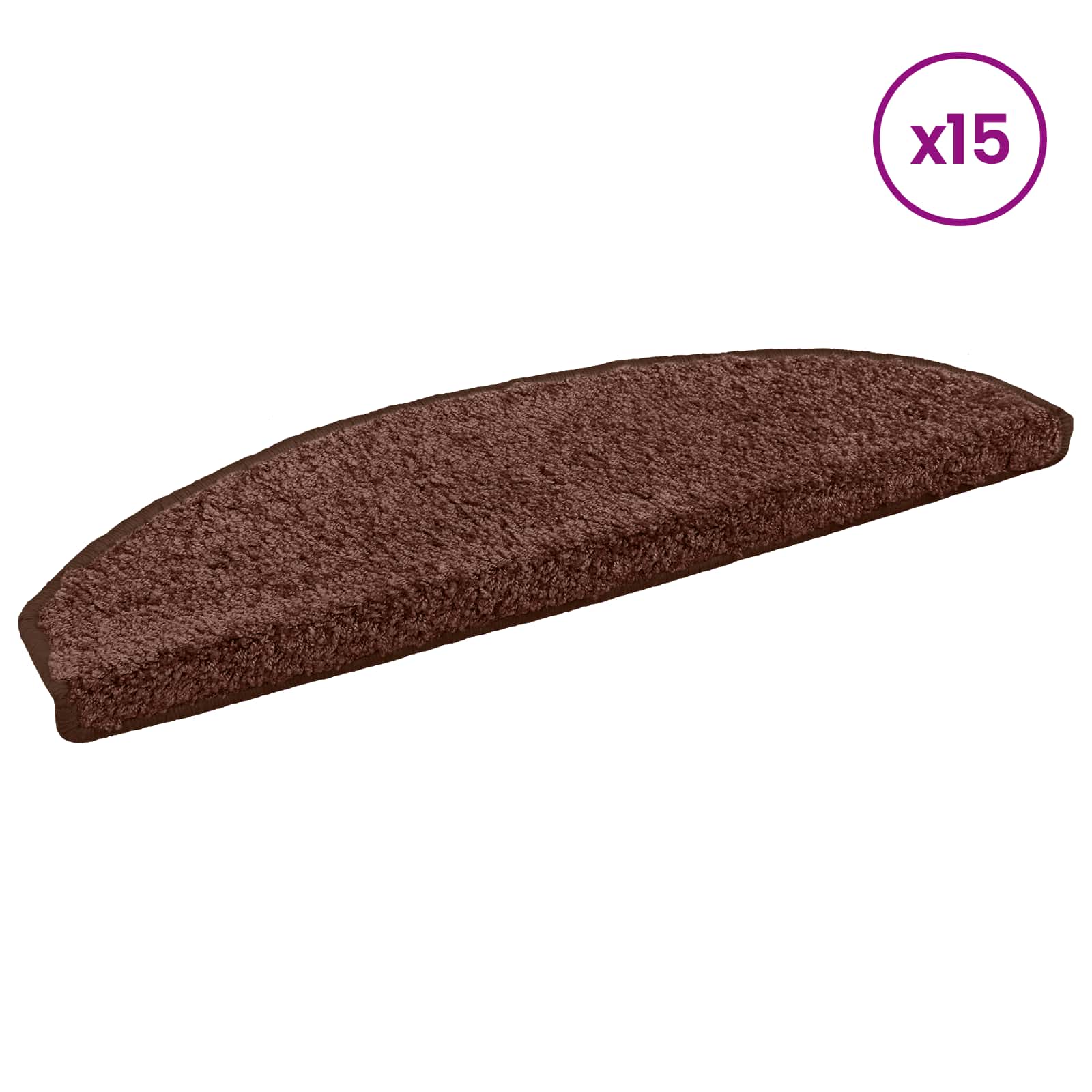 Αυτοκόλλητα Ματ Σκαλοπατιών 15 pcs Καφέ 80 x 24,5 x 3,5 εκ. - Pakobazaar