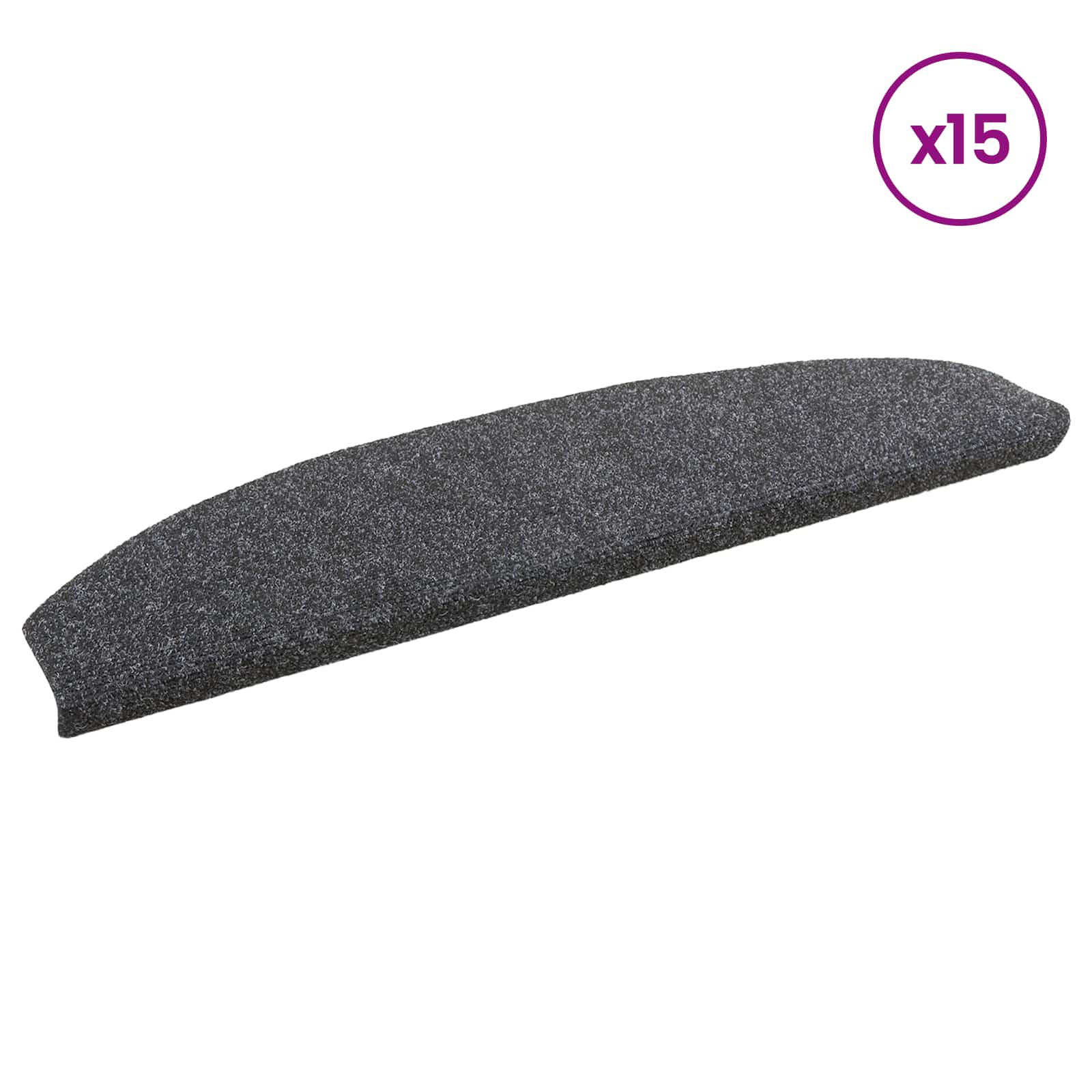 Αυτοκόλλητα Ματ Σκαλοπατιών Ημικυκλικό 15 pcs Σκούρο Γκρι - Pakobazaar