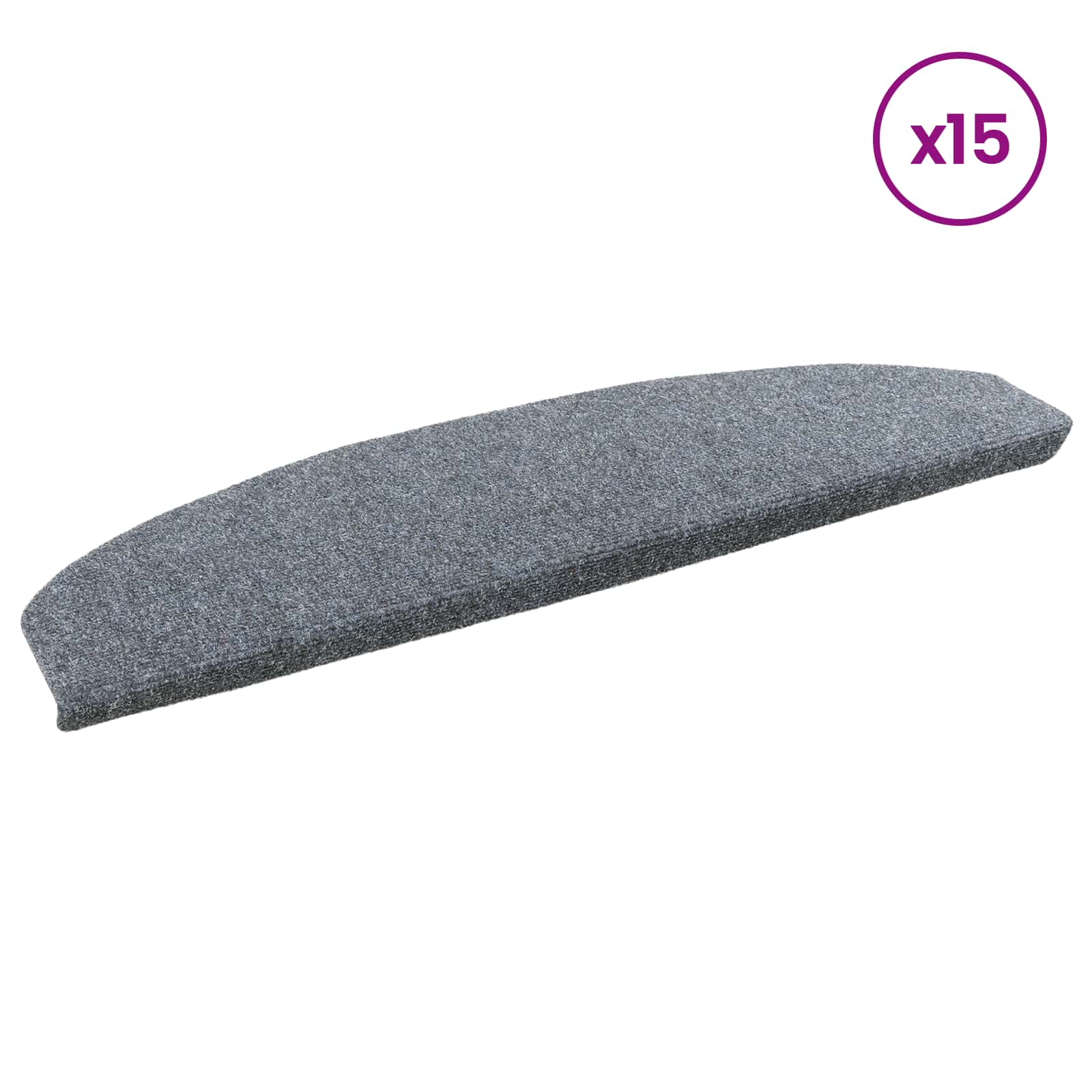 Αυτοκόλλητα Ματ Σκαλοπατιών Ημικυκλικό 15 pcs Ανοιχτό γκρι - Pakobazaar