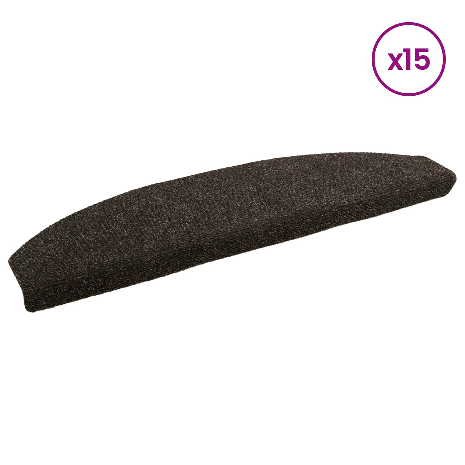 Αυτοκόλλητα Ματ Σκαλοπατιών Ημικυκλικό 15 pcs Σκούρο Καφέ - Pakobazaar