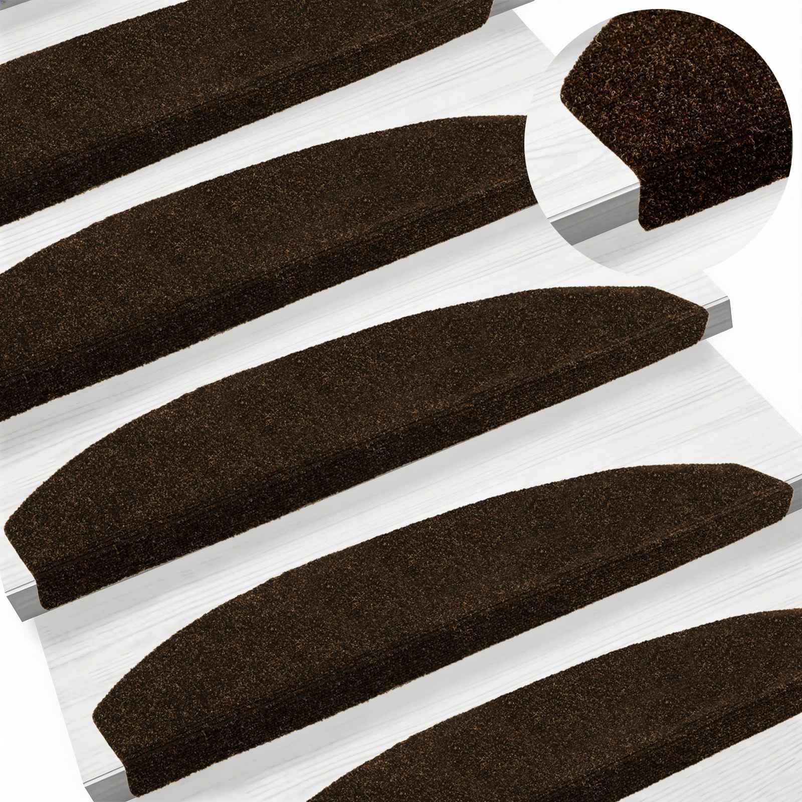 Αυτοκόλλητα Ματ Σκαλοπατιών 15 pcs Καφέ 80 x 24,5 x 3,5 εκ. - Pakobazaar
