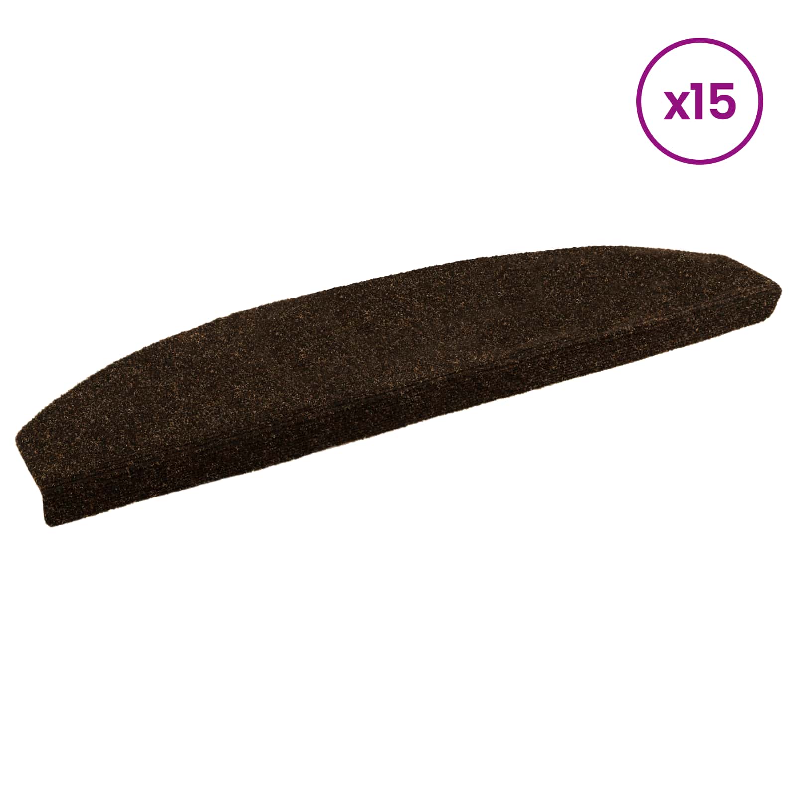 Αυτοκόλλητα Ματ Σκαλοπατιών 15 pcs Καφέ 80 x 24,5 x 3,5 εκ. - Pakobazaar