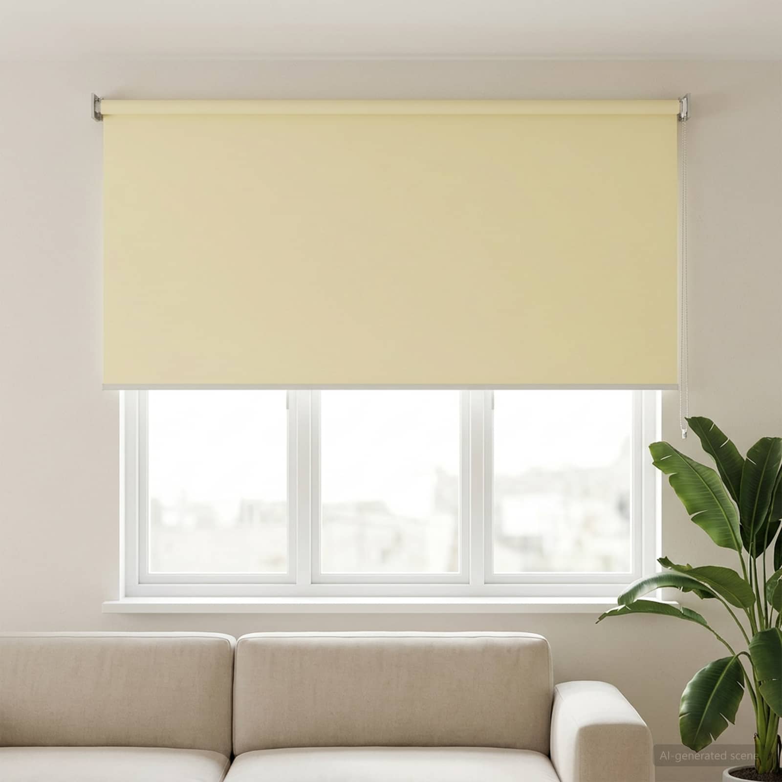 Ρολό Κουρτίνα UV Προστασία Κρεμ 160 x 140 cm Πολυεστέρας - Pakobazaar