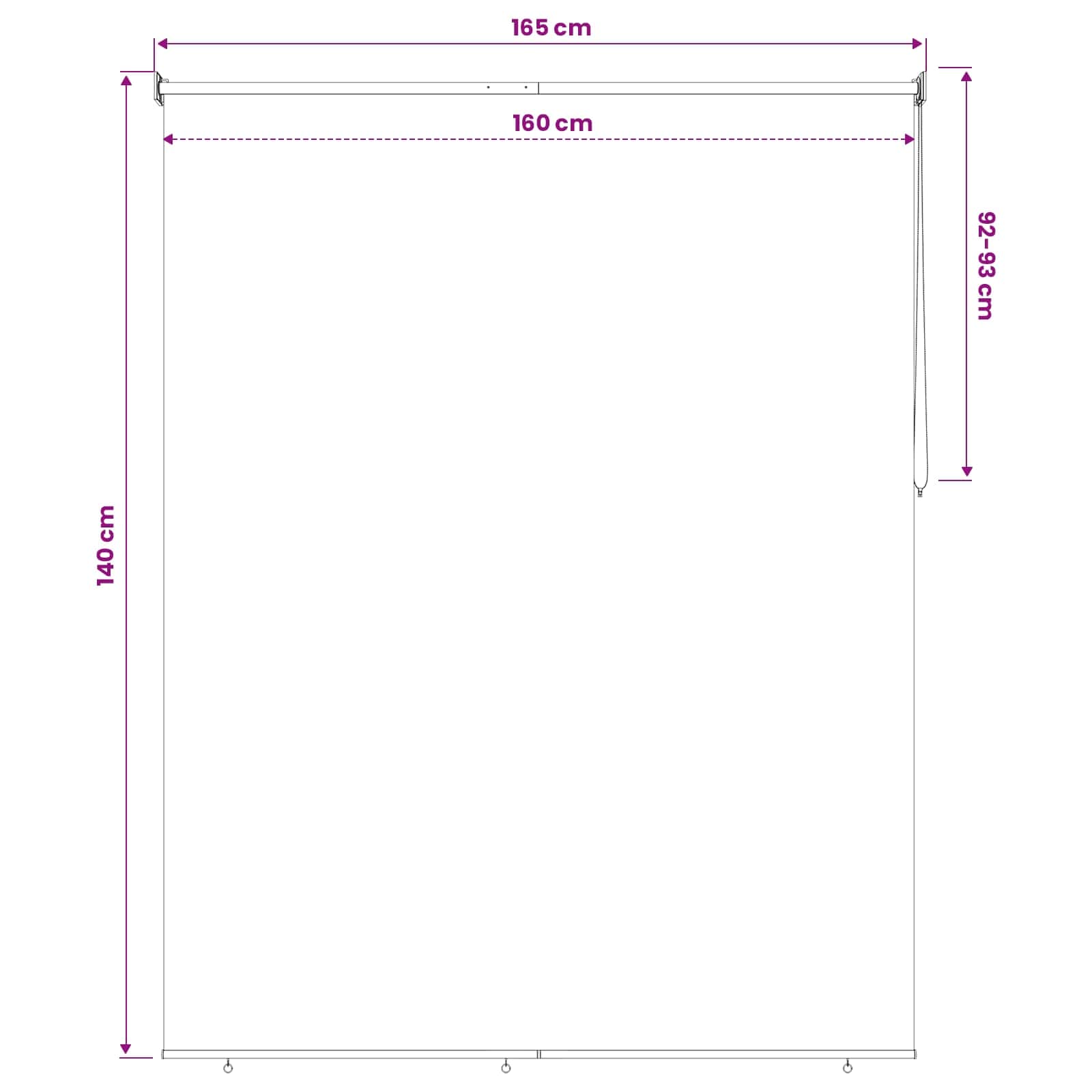 Ρολό Κουρτίνα UV Προστασία Κρεμ 160 x 140 cm Πολυεστέρας - Pakobazaar