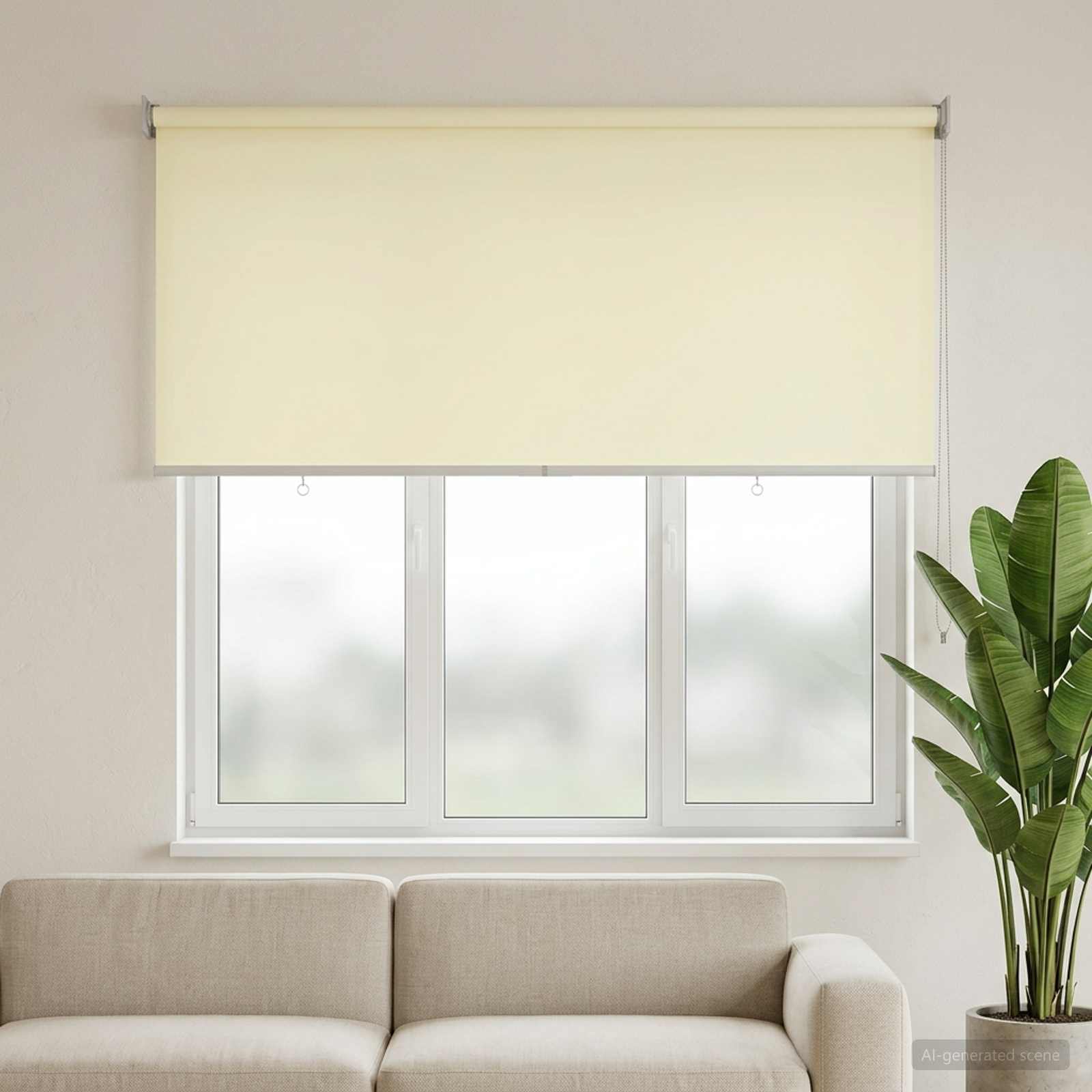 Ρολό Κουρτίνα UV Προστασία Κρεμ 180 x 140 cm Πολυεστέρας - Pakobazaar