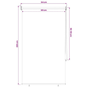 Ρολό Κουρτίνα UV Προστασία Κρεμ 60 x 230 cm Πολυεστέρας - Pakobazaar