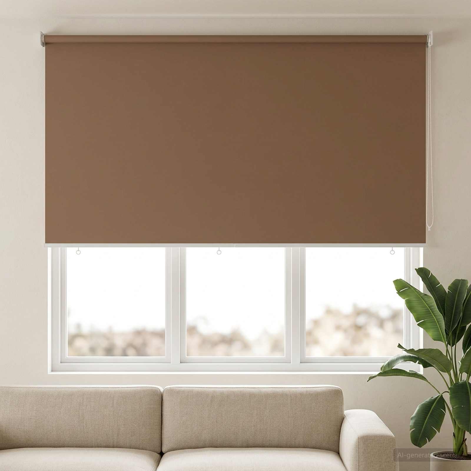 Ρολό Κουρτίνα UV Προστασία Taupe 200 x 140 cm Πολυεστέρας - Pakobazaar