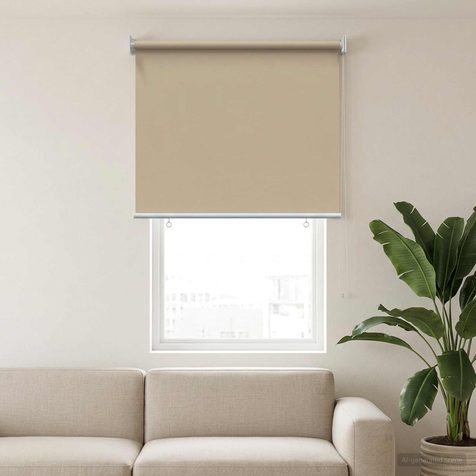Ρολό Κουρτίνα UV Προστασία Μπεζ 60 x 140 cm Πολυεστέρας - Pakobazaar