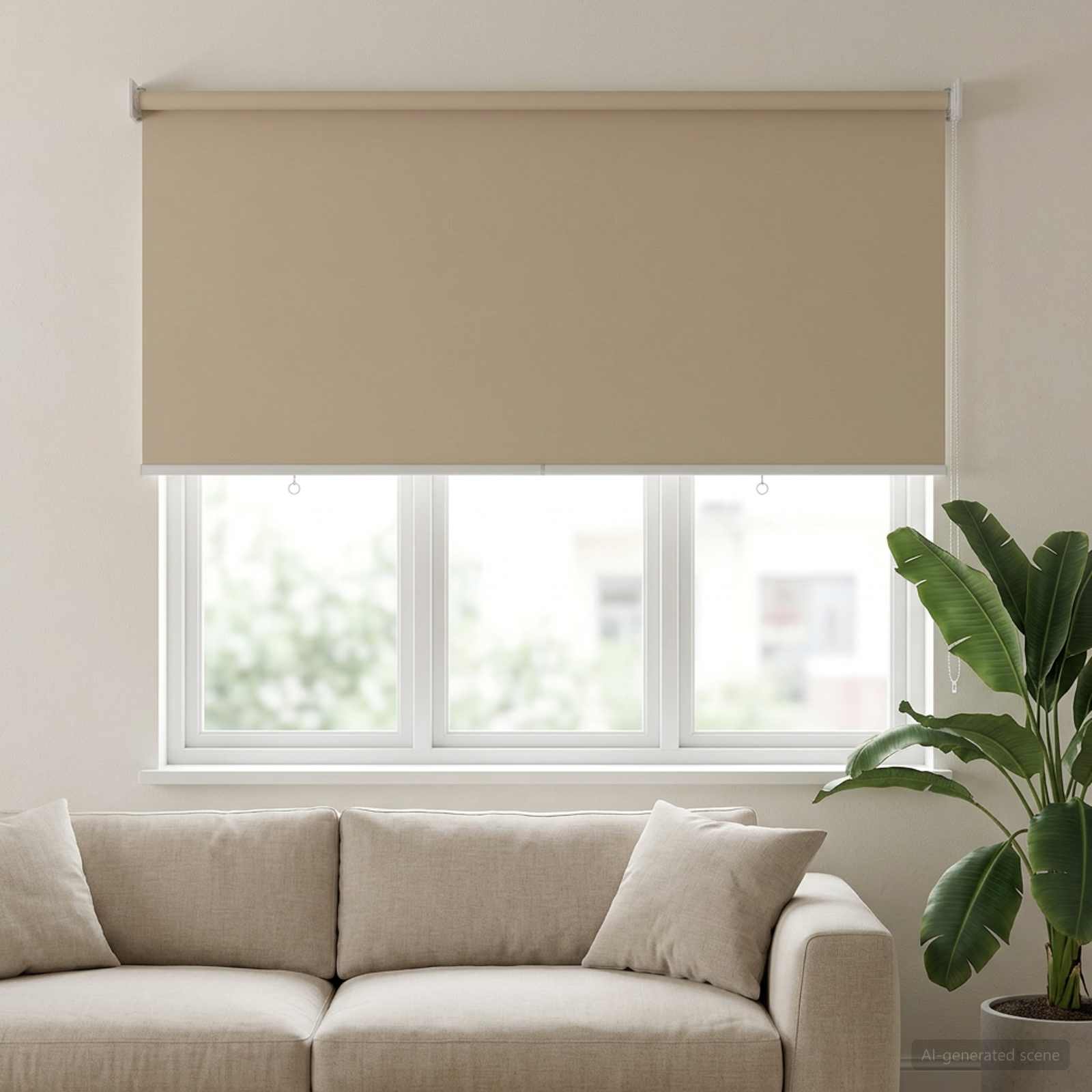 Ρολό Κουρτίνα UV Προστασία Μπεζ 120 x 140 cm Πολυεστέρας - Pakobazaar