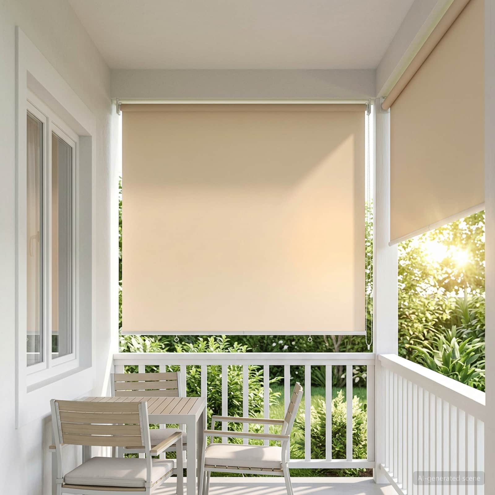Ρολό Κουρτίνα UV Προστασία Μπεζ 140 x 140 cm Πολυεστέρας - Pakobazaar