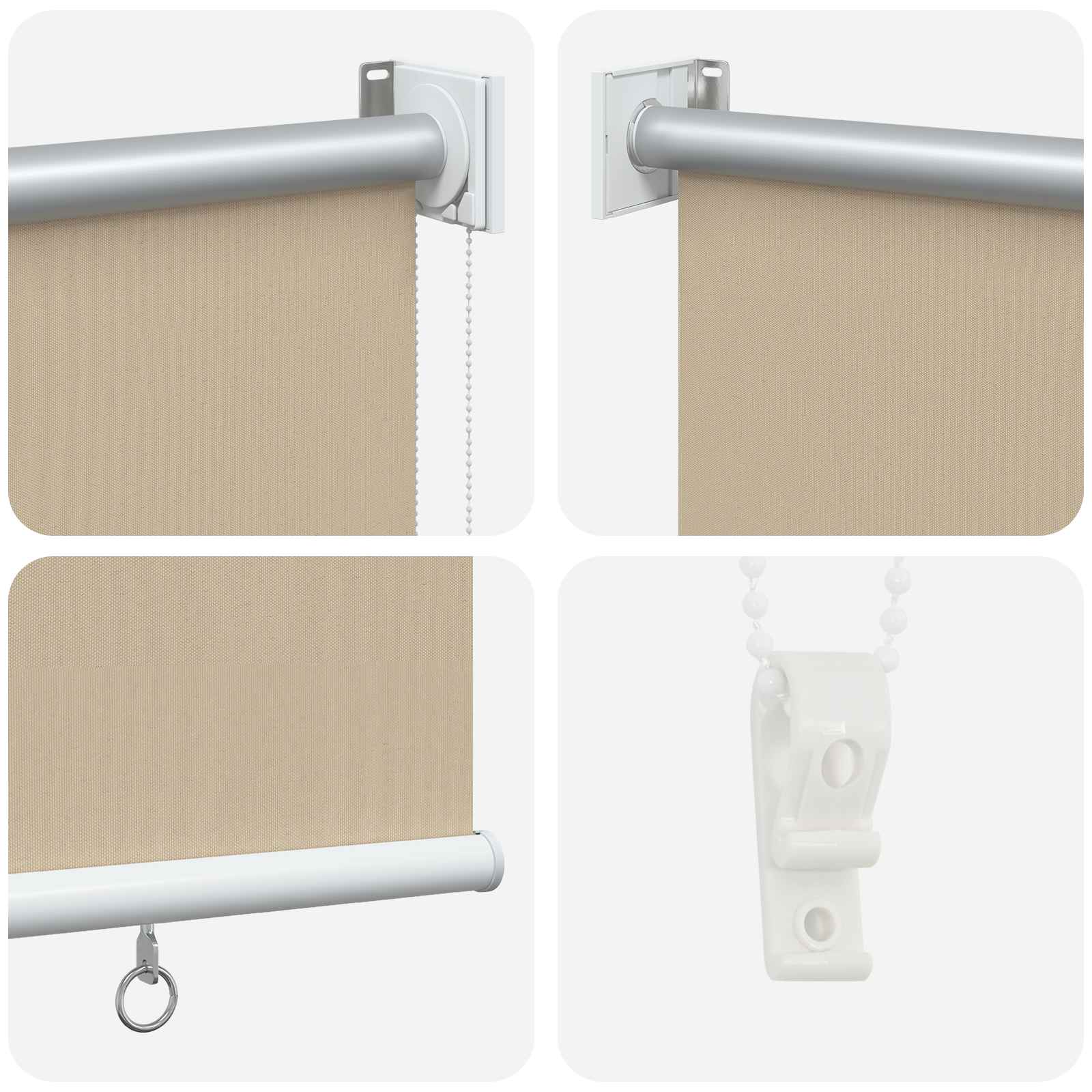 Ρολό Κουρτίνα UV Προστασία Μπεζ 180 x 140 cm Πολυεστέρας - Pakobazaar