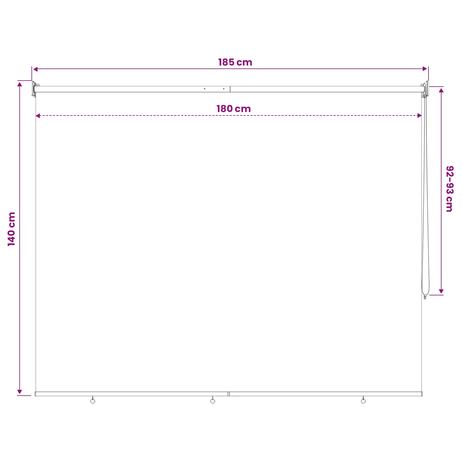 Ρολό Κουρτίνα UV Προστασία Μπεζ 180 x 140 cm Πολυεστέρας - Pakobazaar