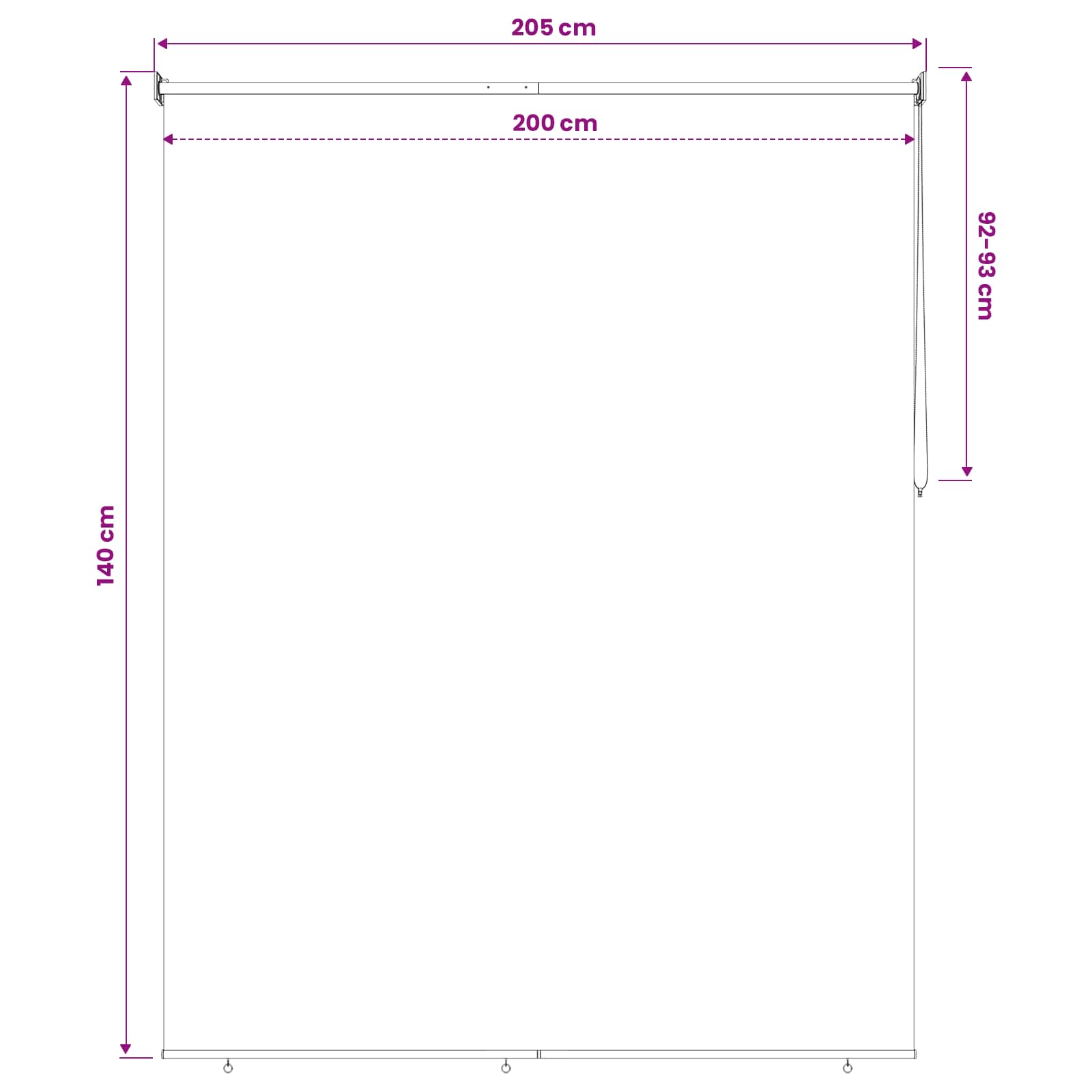 Ρολό Κουρτίνα UV Προστασία Μπεζ 200 x 140 cm Πολυεστέρας - Pakobazaar