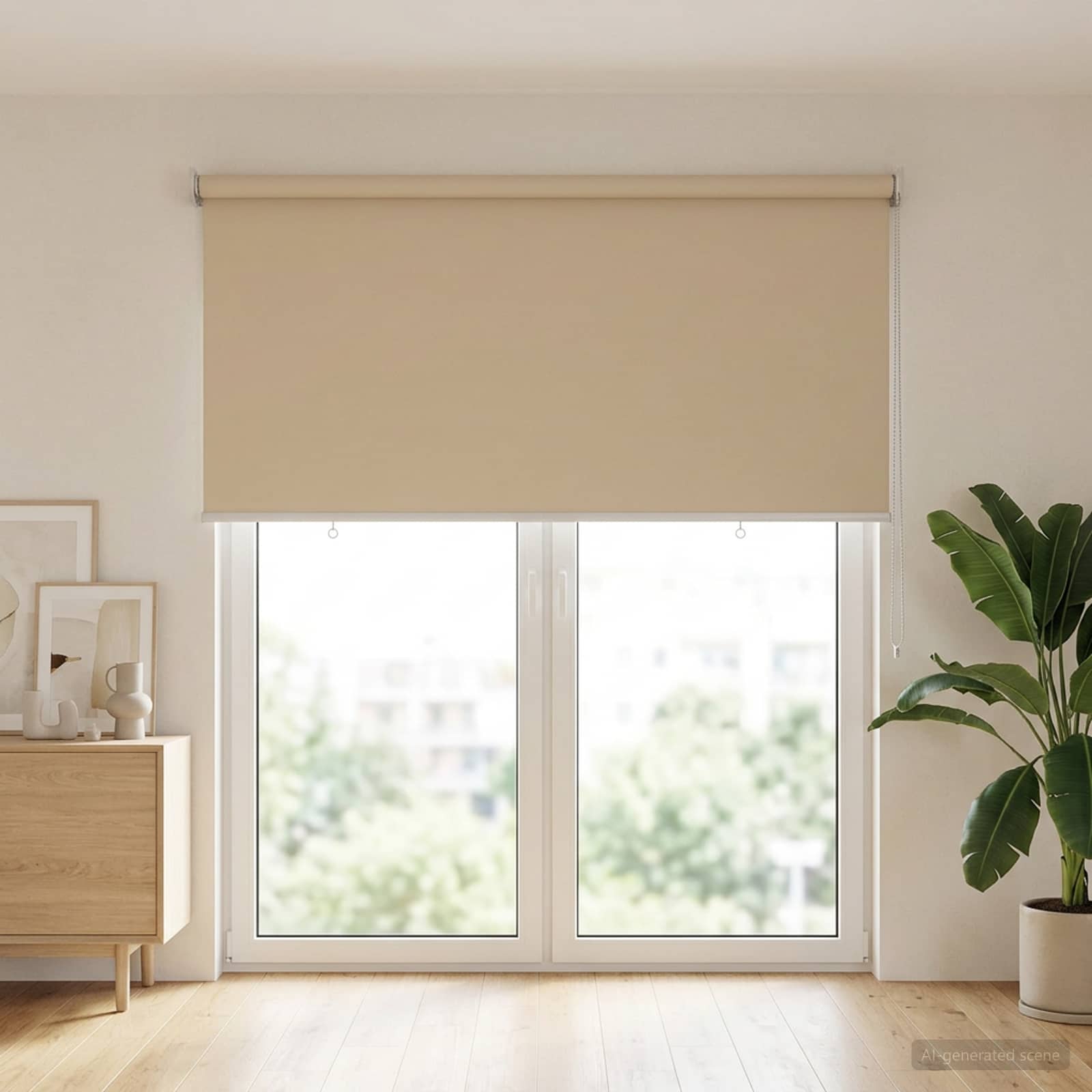 Ρολό Κουρτίνα UV Προστασία Μπεζ 100 x 230 cm Πολυεστέρας - Pakobazaar